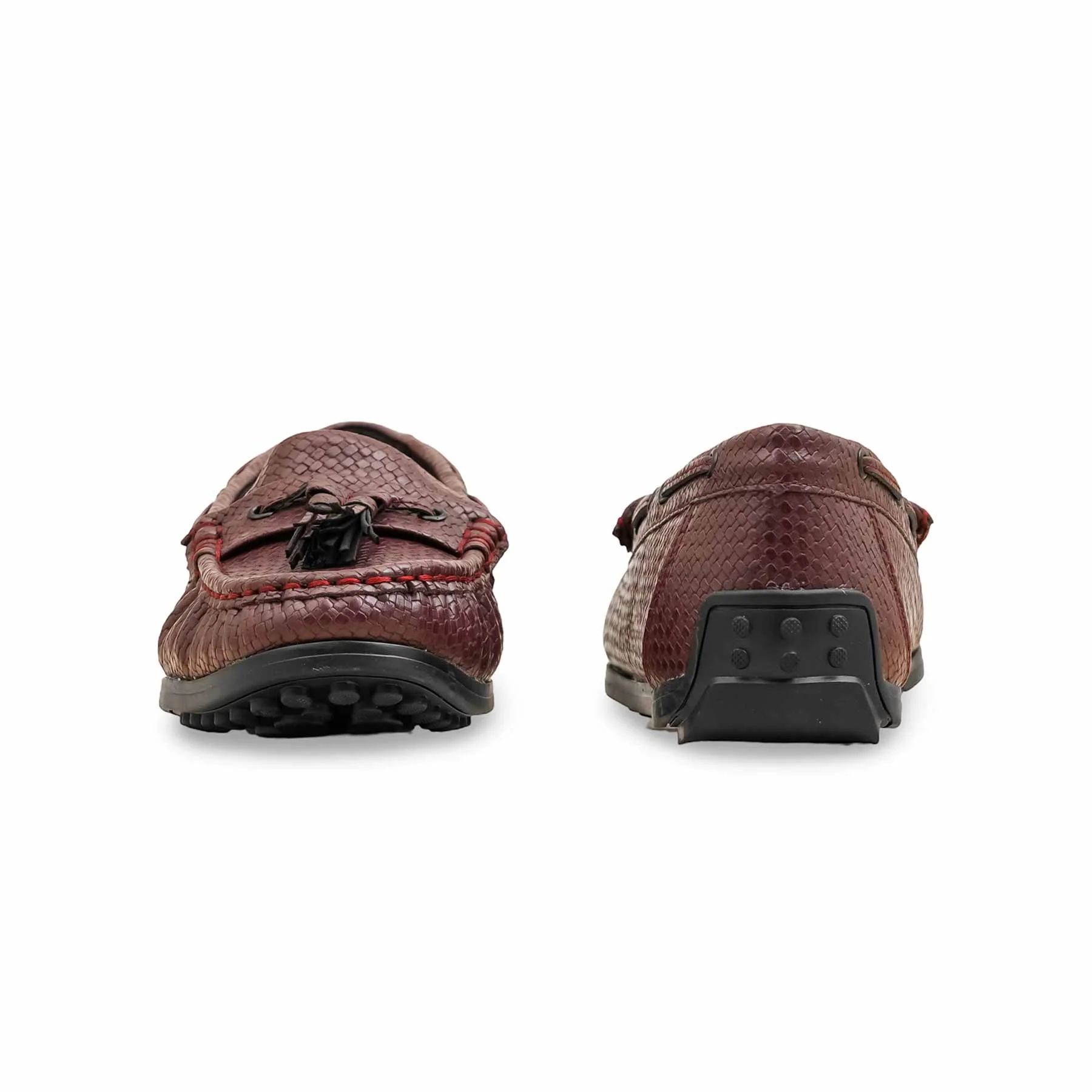 Burgundy Moccasin For Ladies WN4492 - Image 4