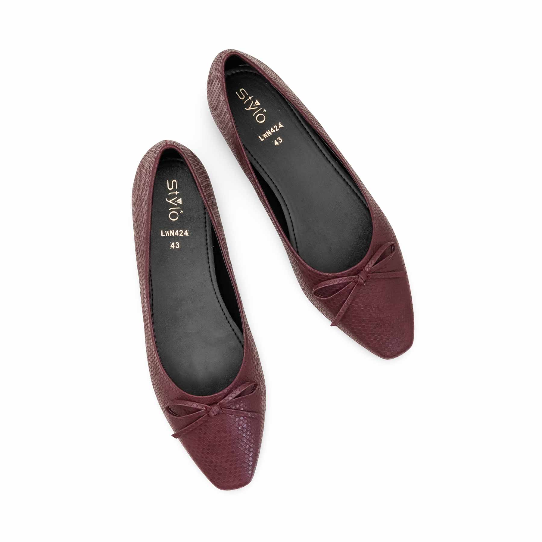 Burgundy Women Pumps LWN424 - Image 6