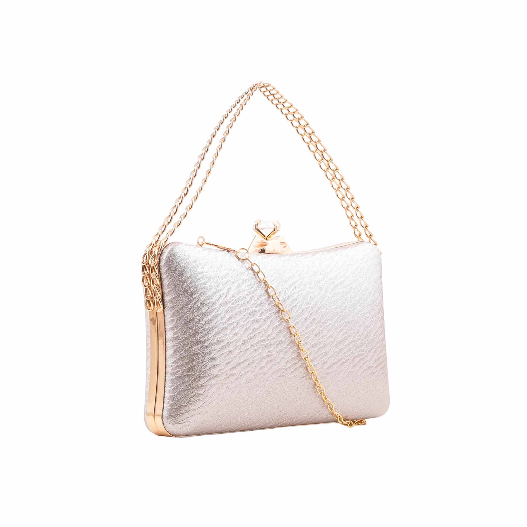 Champagne Fancy Clutch For Women P24435 - Image 3