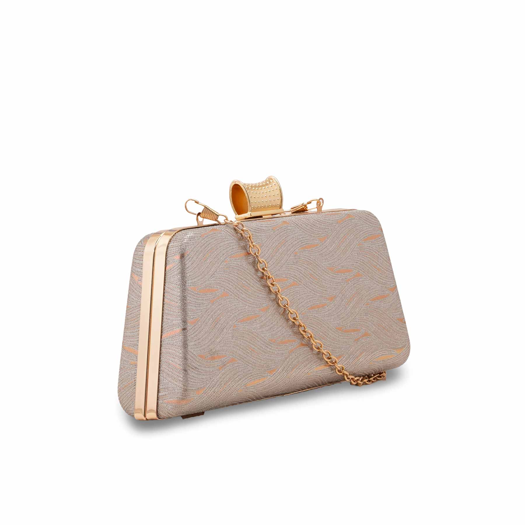 Champagne Women Fancy Clutch P15713 - Image 3