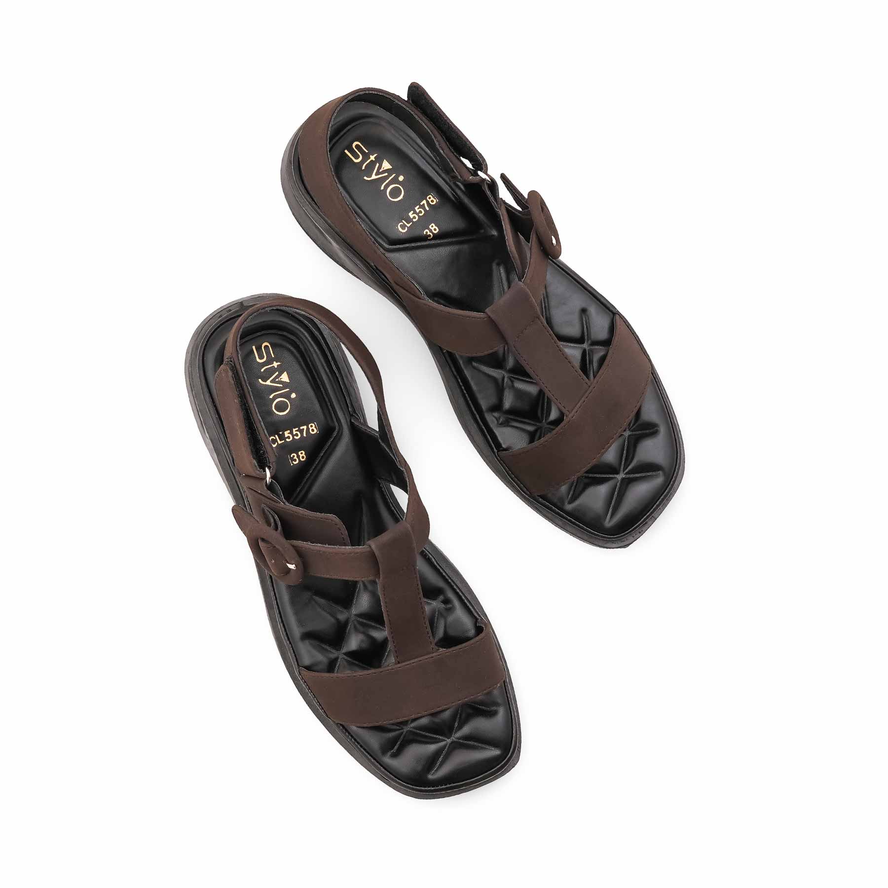 Coffee Casual Sandal For Women CL5578 - Image 5