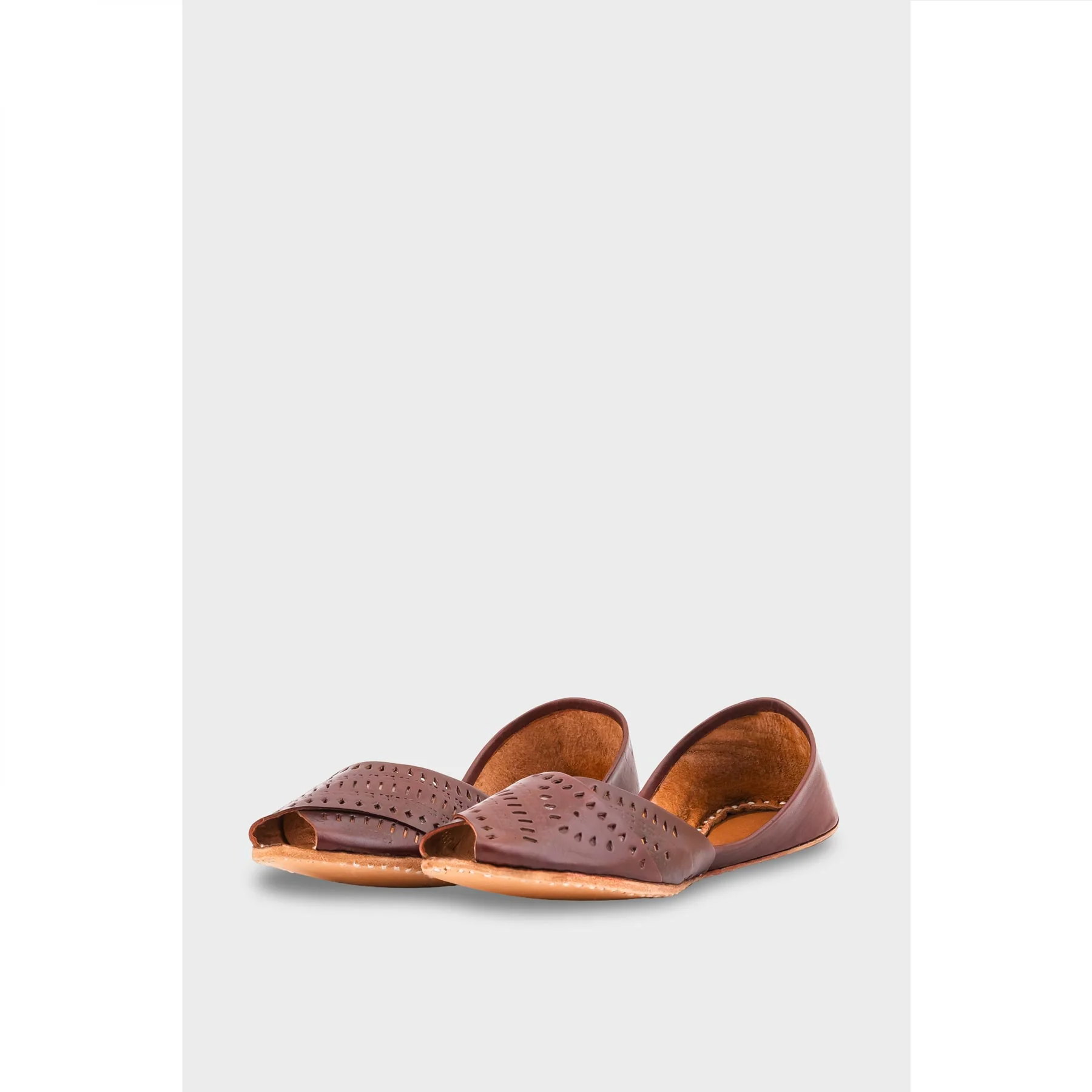 Coffee Leather Khussa EC8639 - Image 3
