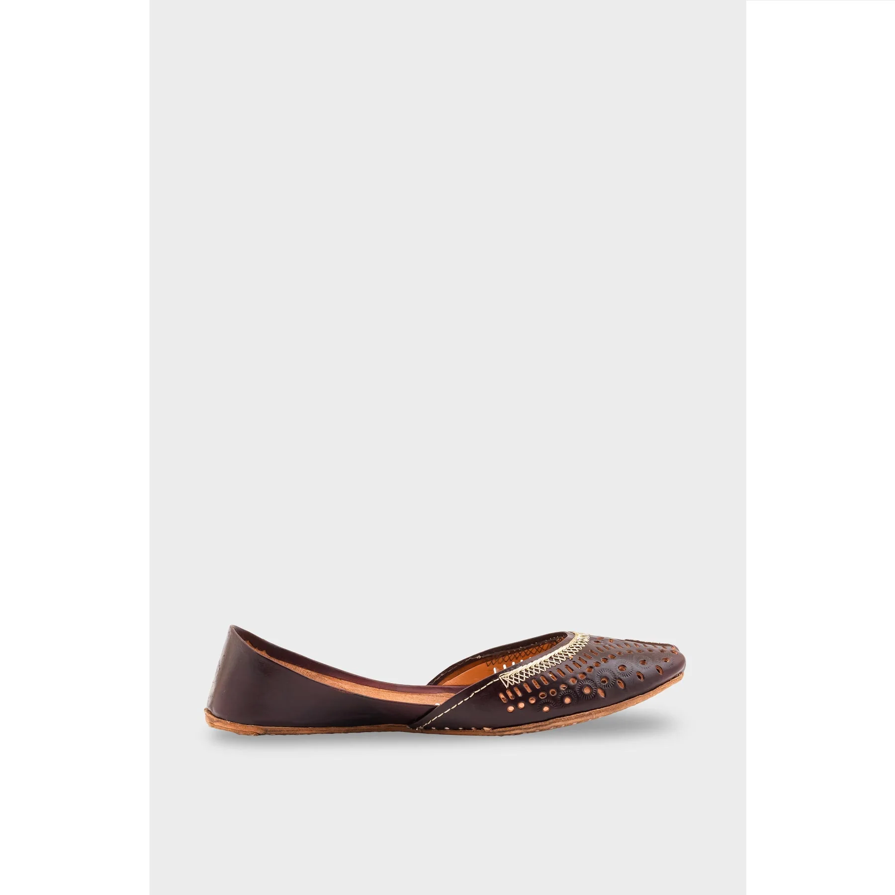 Coffee Leather Khussa EC8640 - Image 2