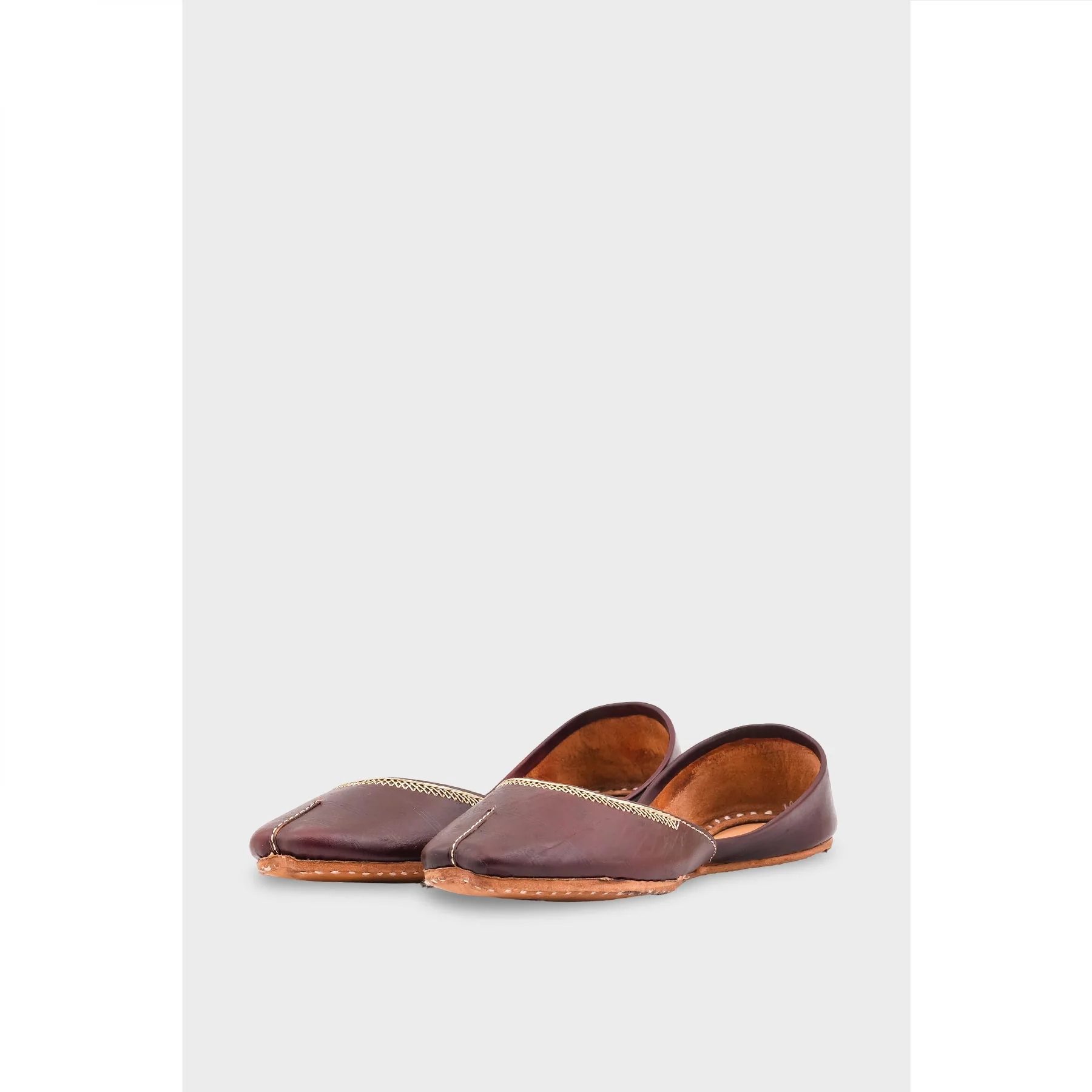 Coffee Leather Khussa EC8657 - Image 3