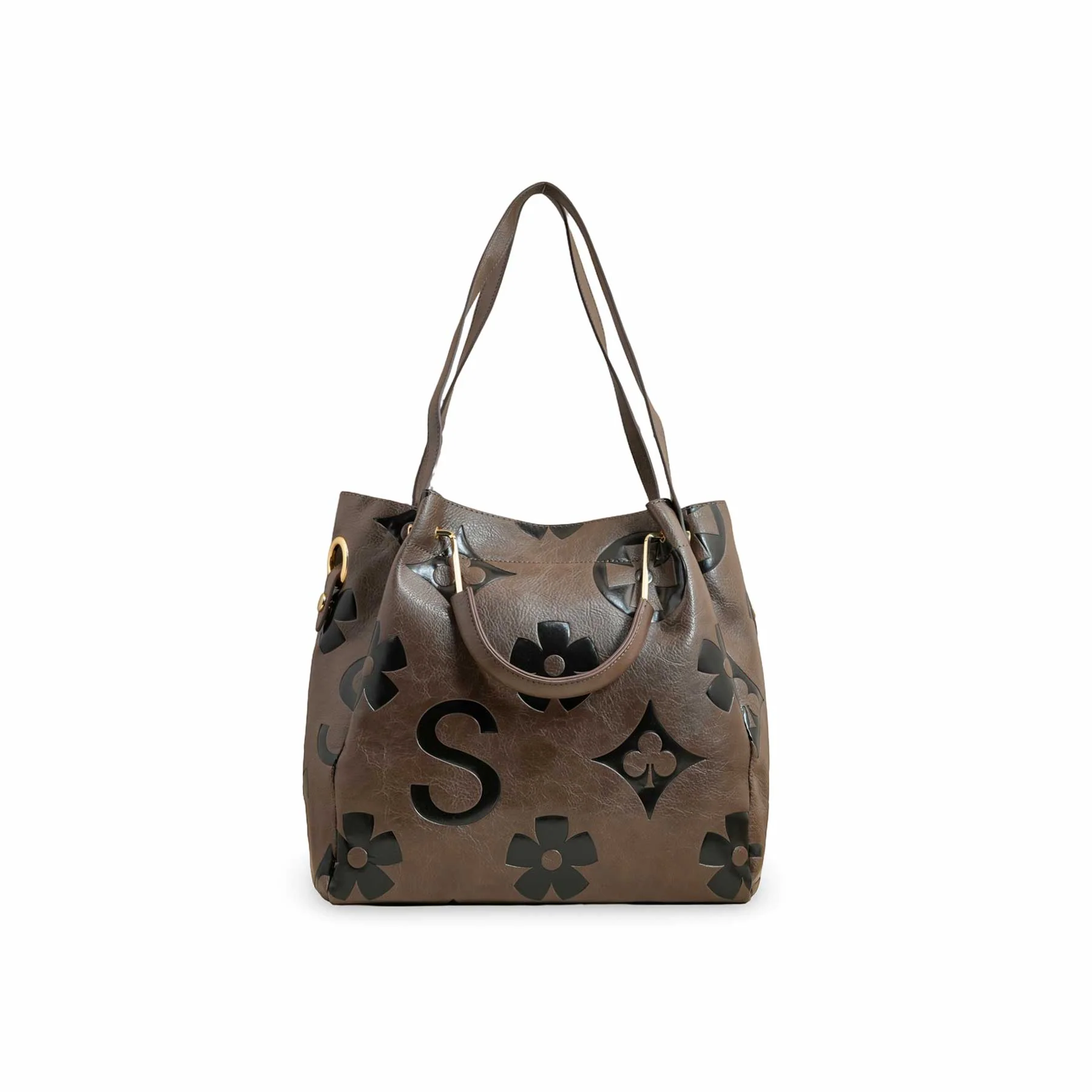 Coffee Formal Hand Bag For Women P36220 - Image 2