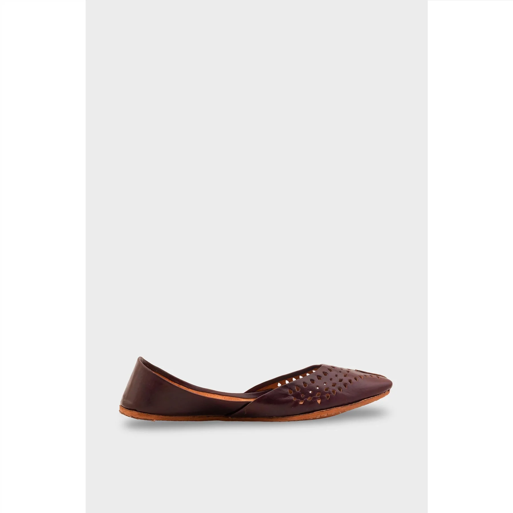 Coffee Leather Khussa For Women EC8694 - Image 3