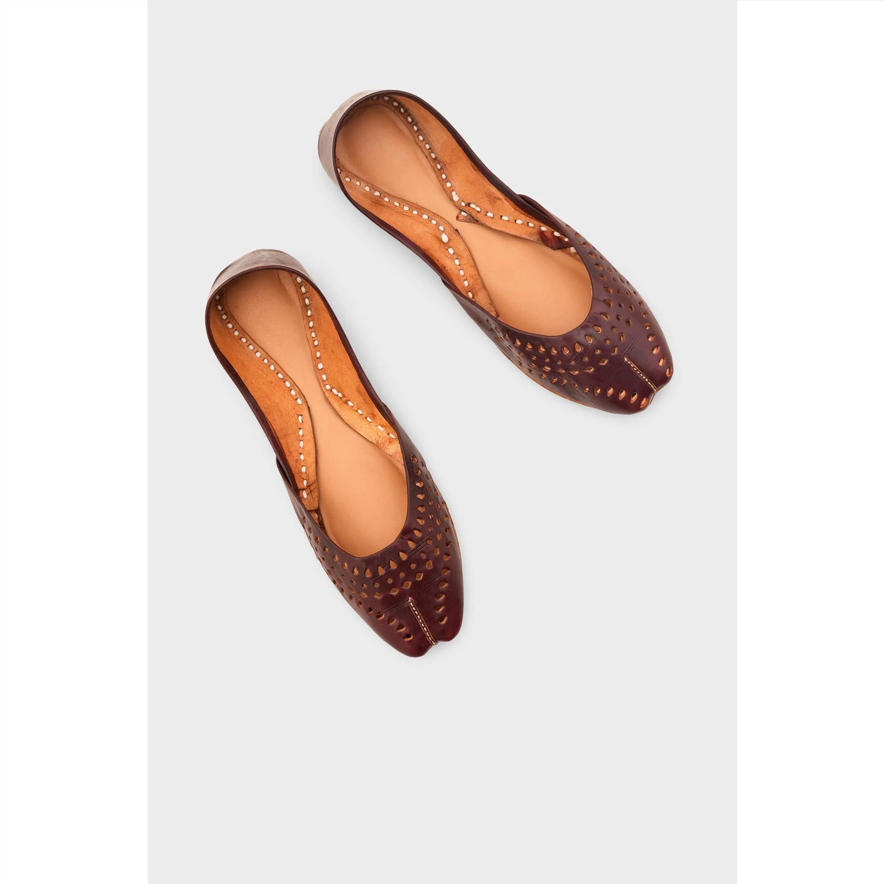 Coffee Leather Khussa For Women EC8694 - Image 6
