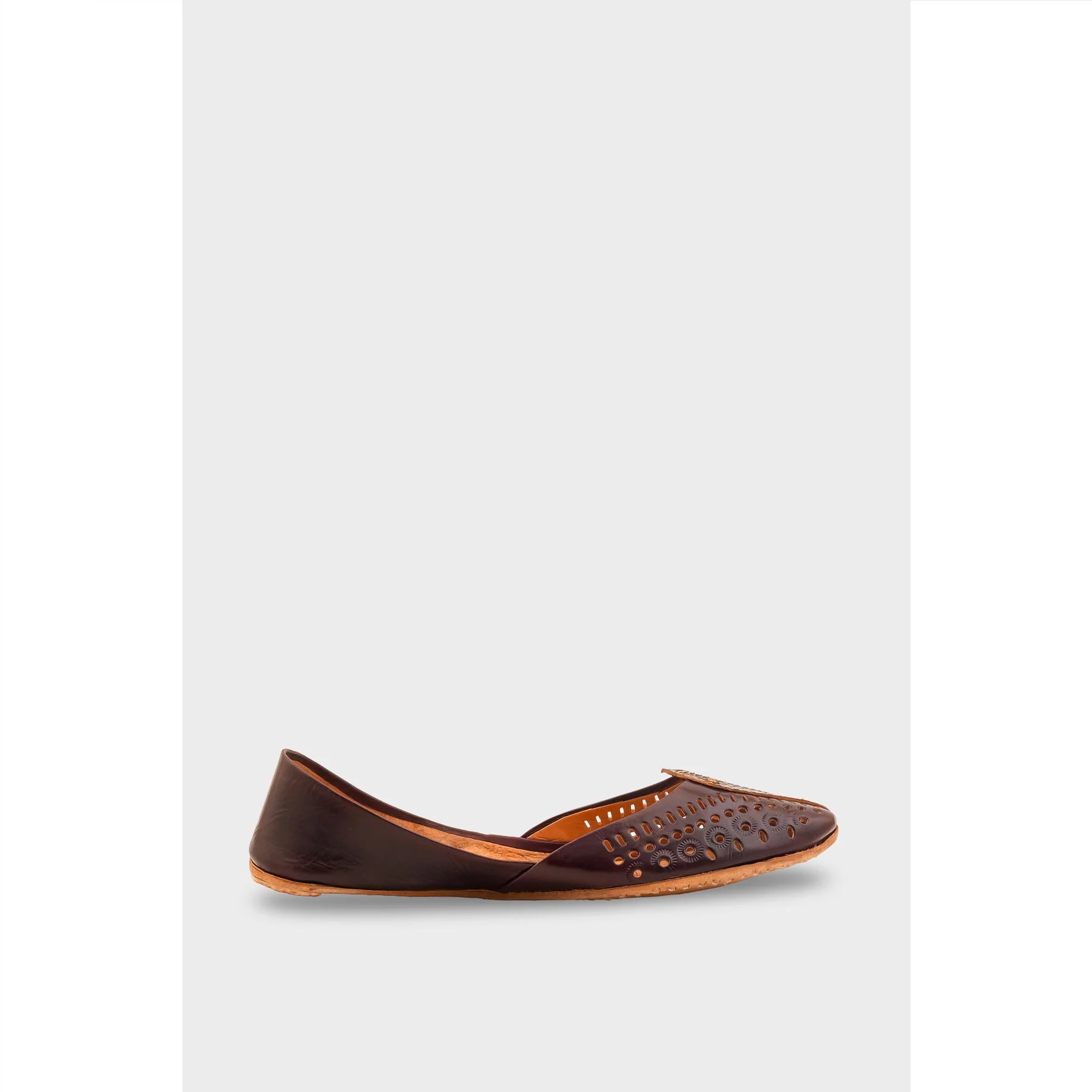 Coffee Leather Khussa For Women EC8710 - Image 2