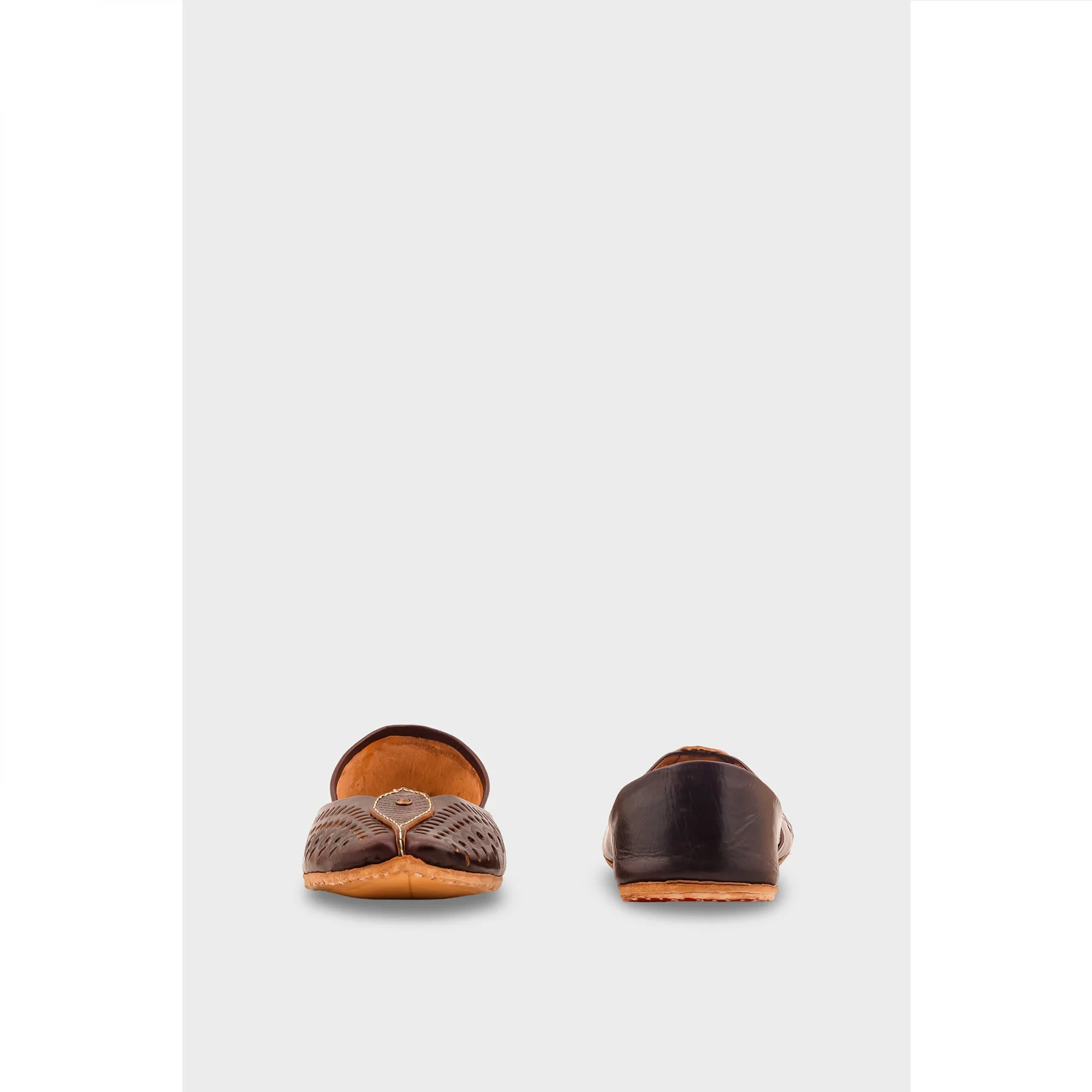 Coffee Leather Khussa For Women EC8710 - Image 4
