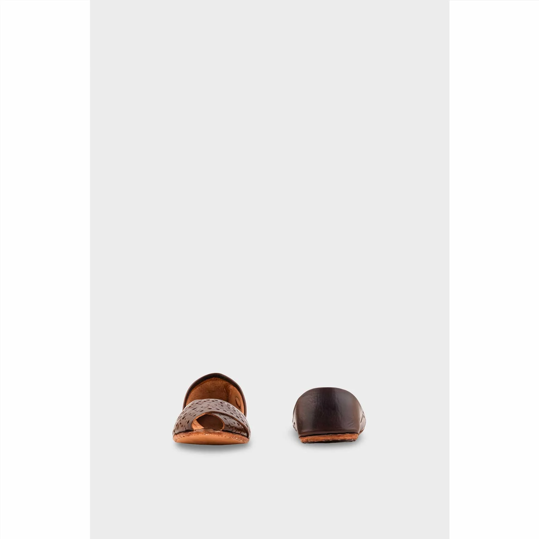 Coffee Leather Khussa For Women EC8714 - Image 4