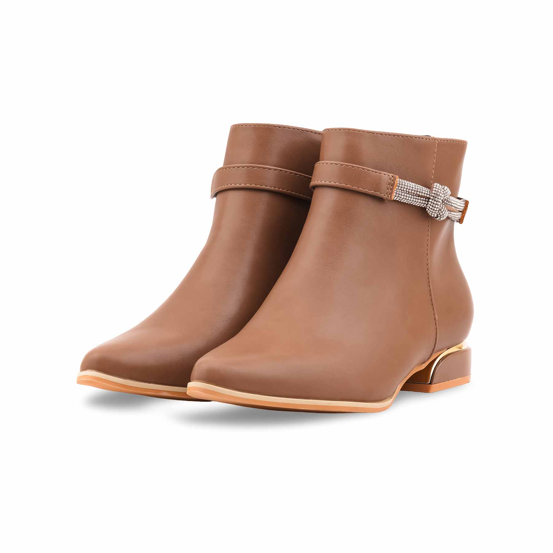 Coffee Long Shoes For Ladies WN9024 - Image 3