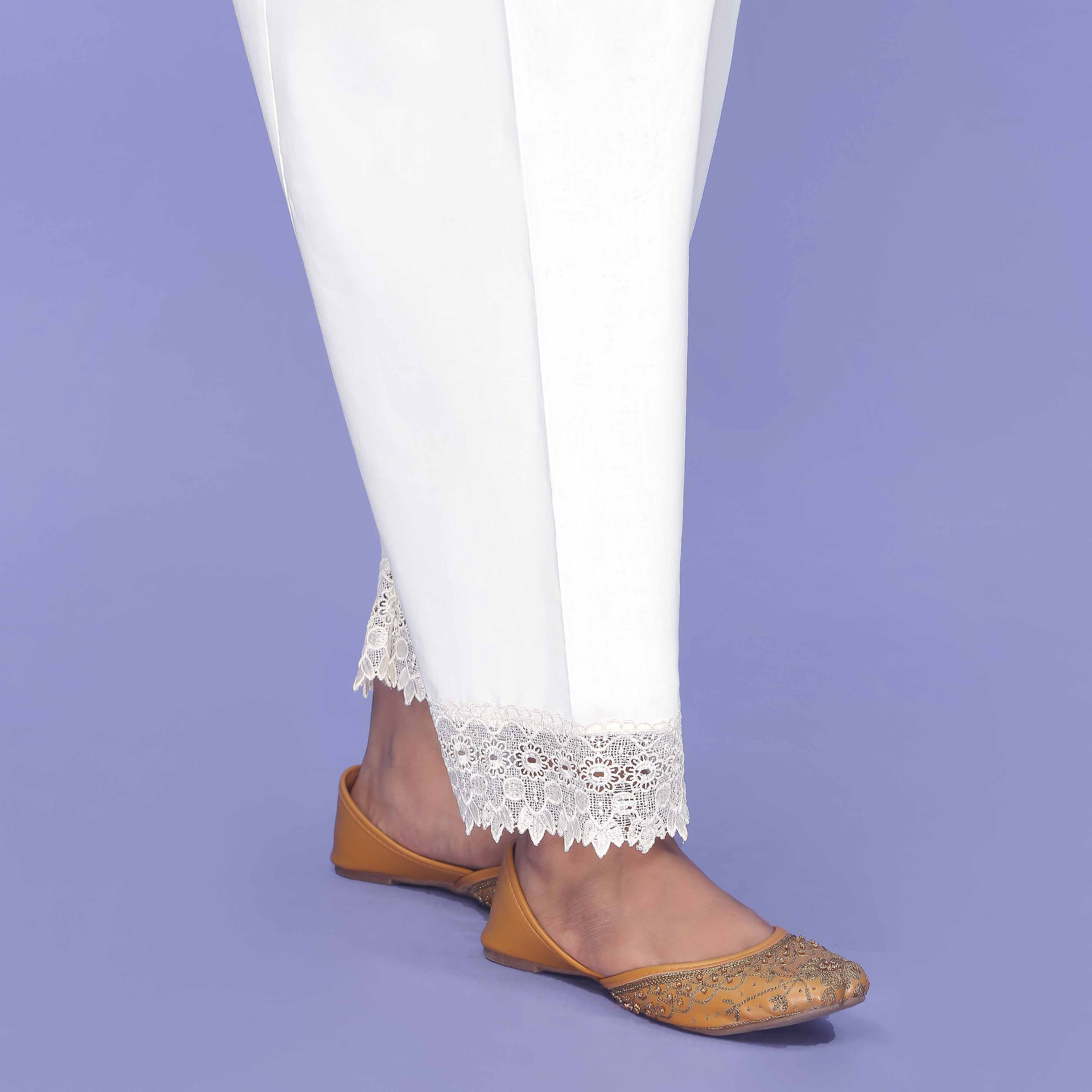 Cream Cambric Shalwar PL4079 - Image 3