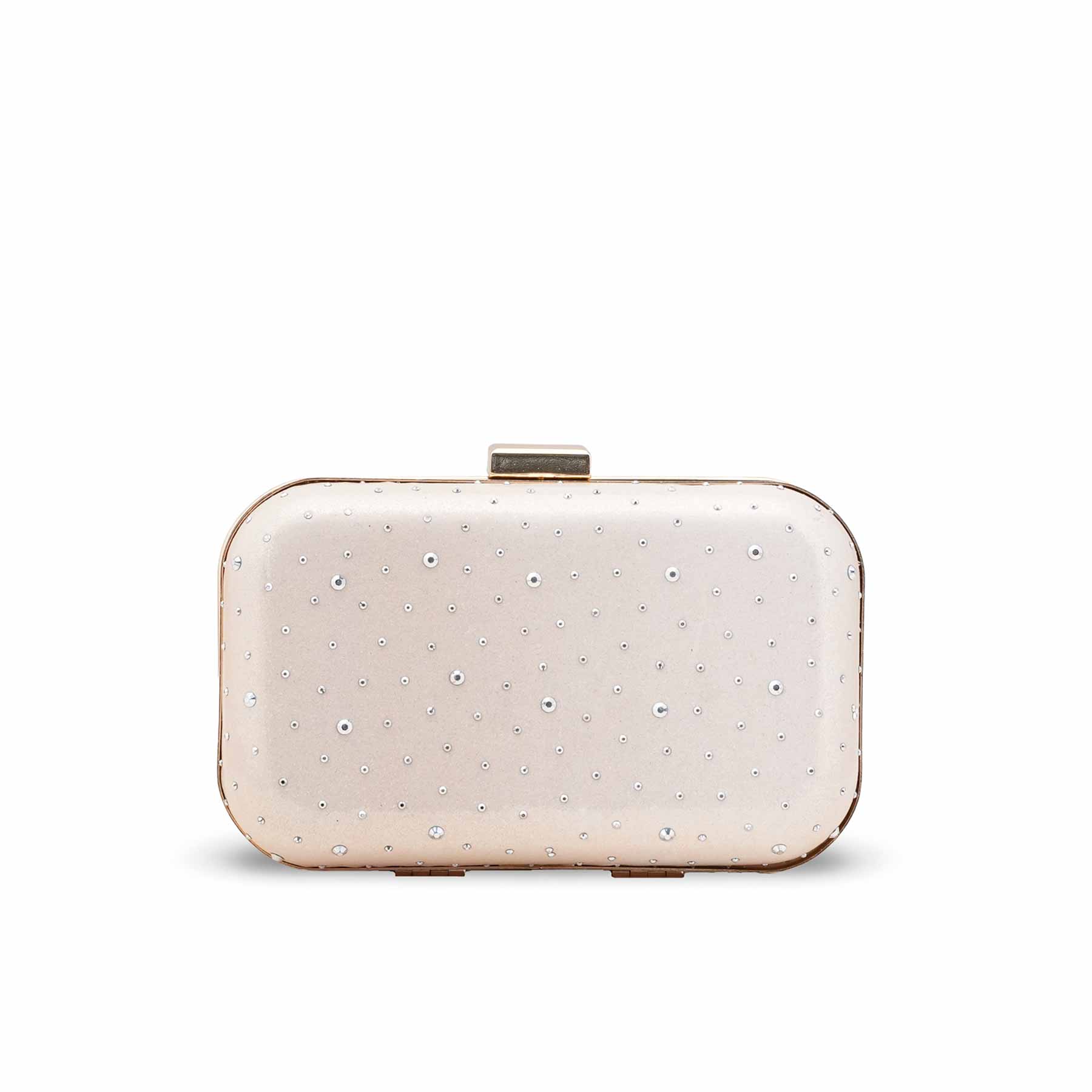 Cream Formal Clutch For Ladies P15700 - Image 2