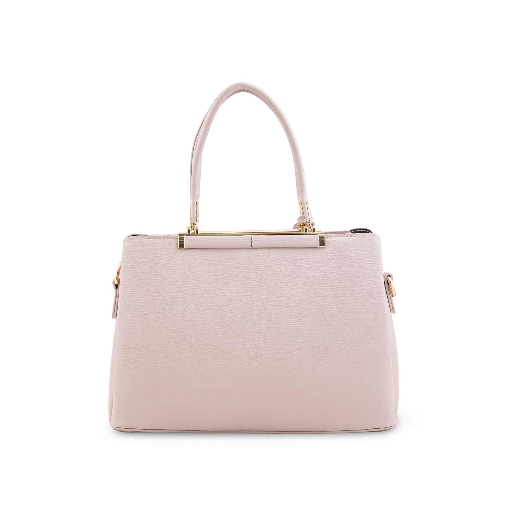 Cream Formal Hand Bag For Ladies P36573 - Image 4