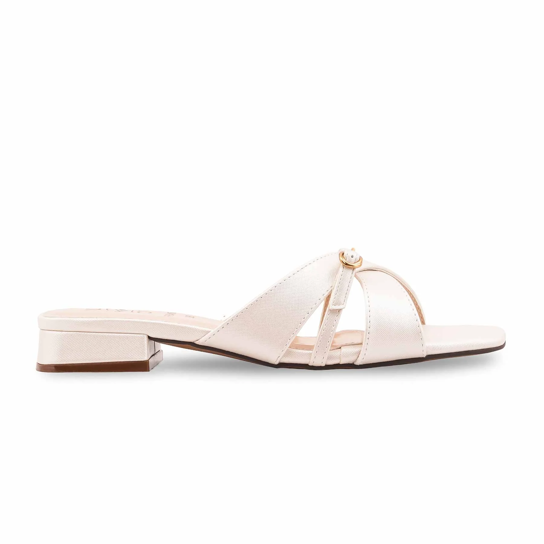 Cream Formal Slipper For Ladies FR8453 - Image 2