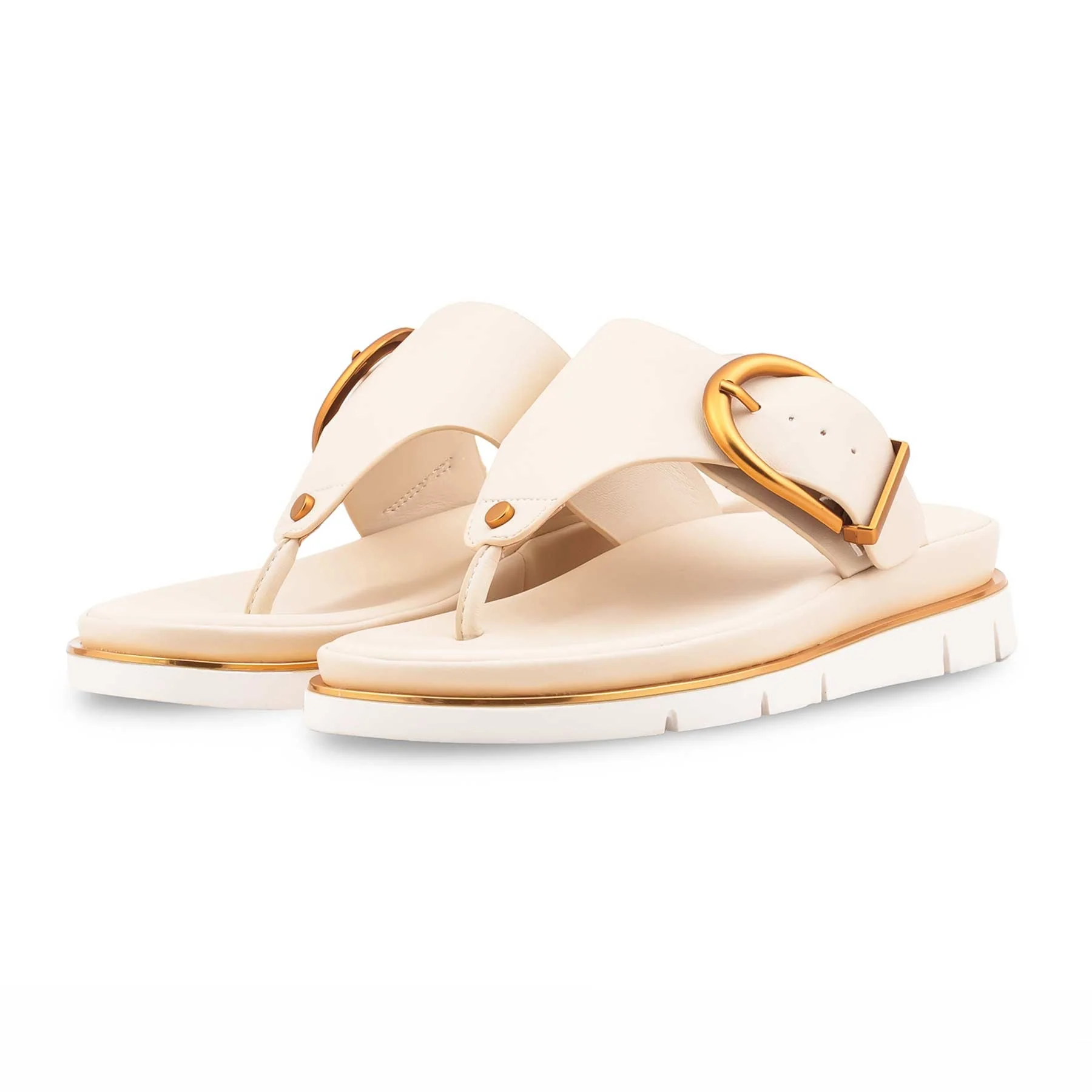 Cream Formal Slipper For Ladies PU0718 - Image 3
