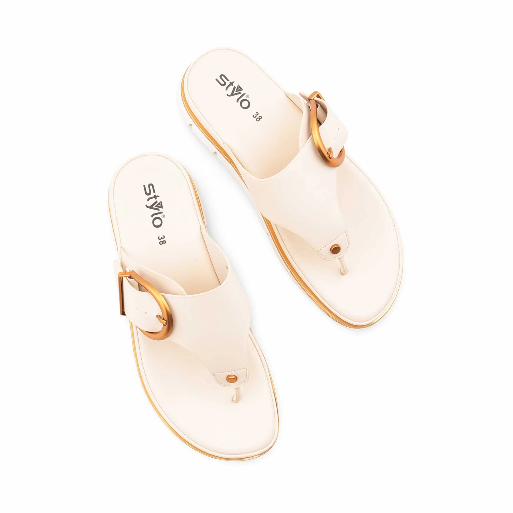 Cream Formal Slipper For Ladies PU0718 - Image 5