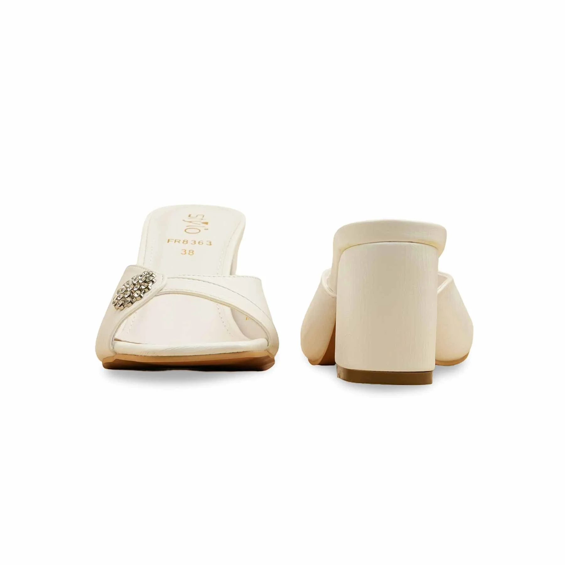 Cream Formal Slipper For Women FR8363 - Image 4
