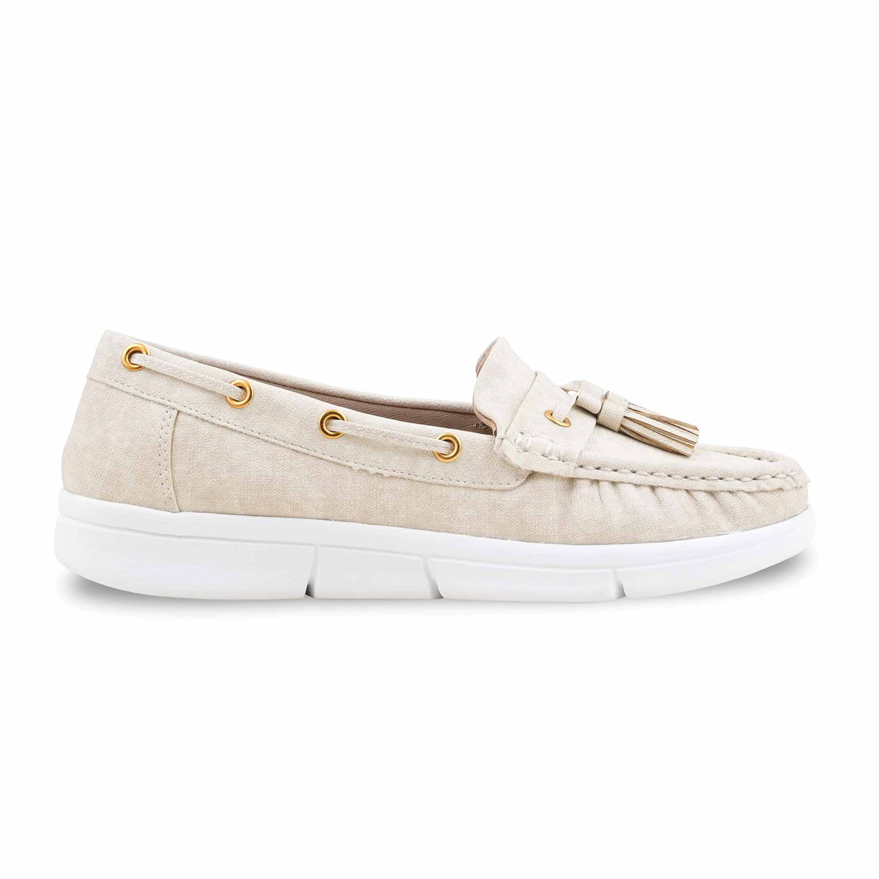 Cream Moccasin For Ladies WN4581 - Image 3