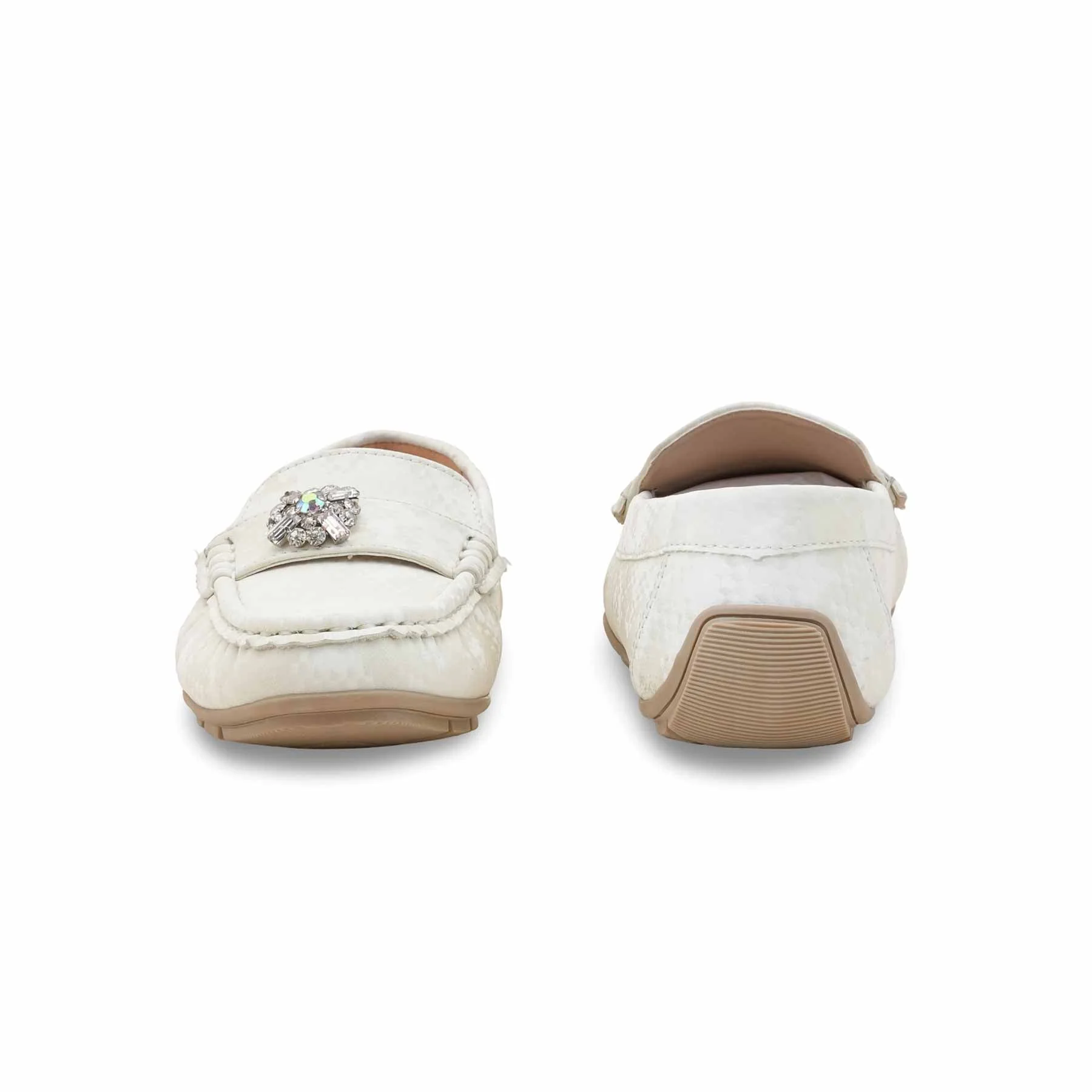Cream Moccasin For Women WN4577 - Image 4