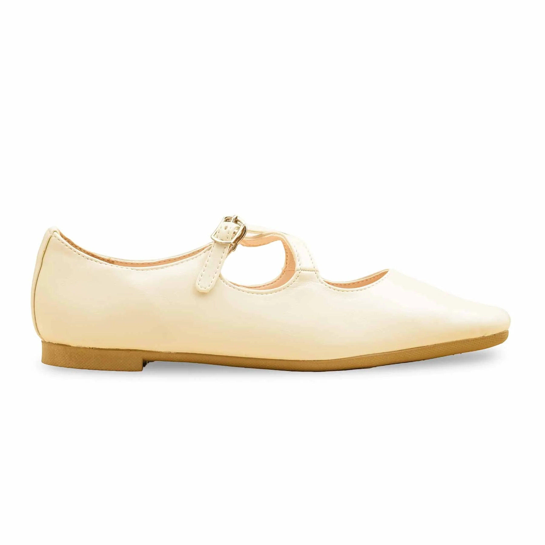 Cream Pumps For Ladies WN1232 - Image 3