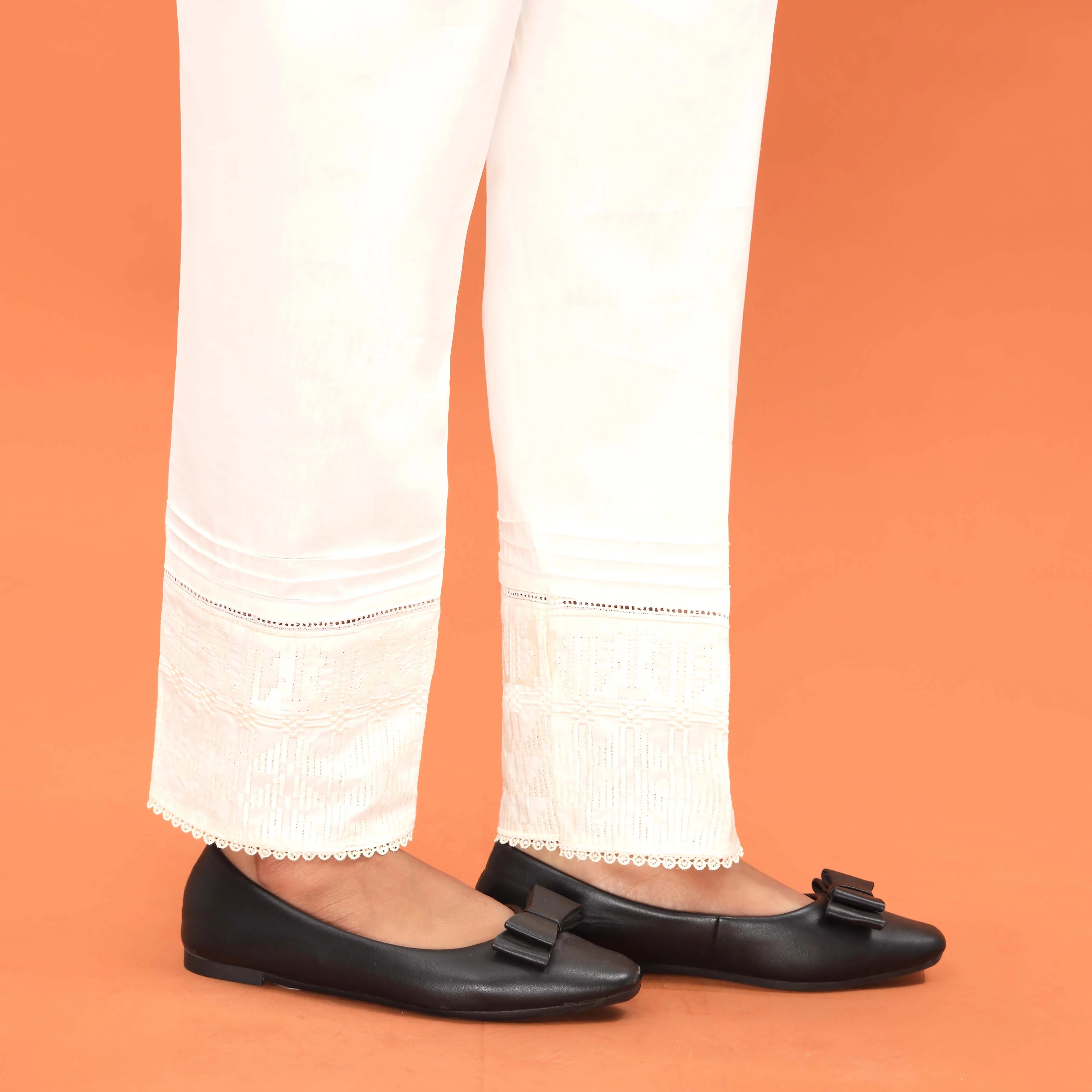 Cream Slim Fit Plain Trouser PL5002 - Image 2