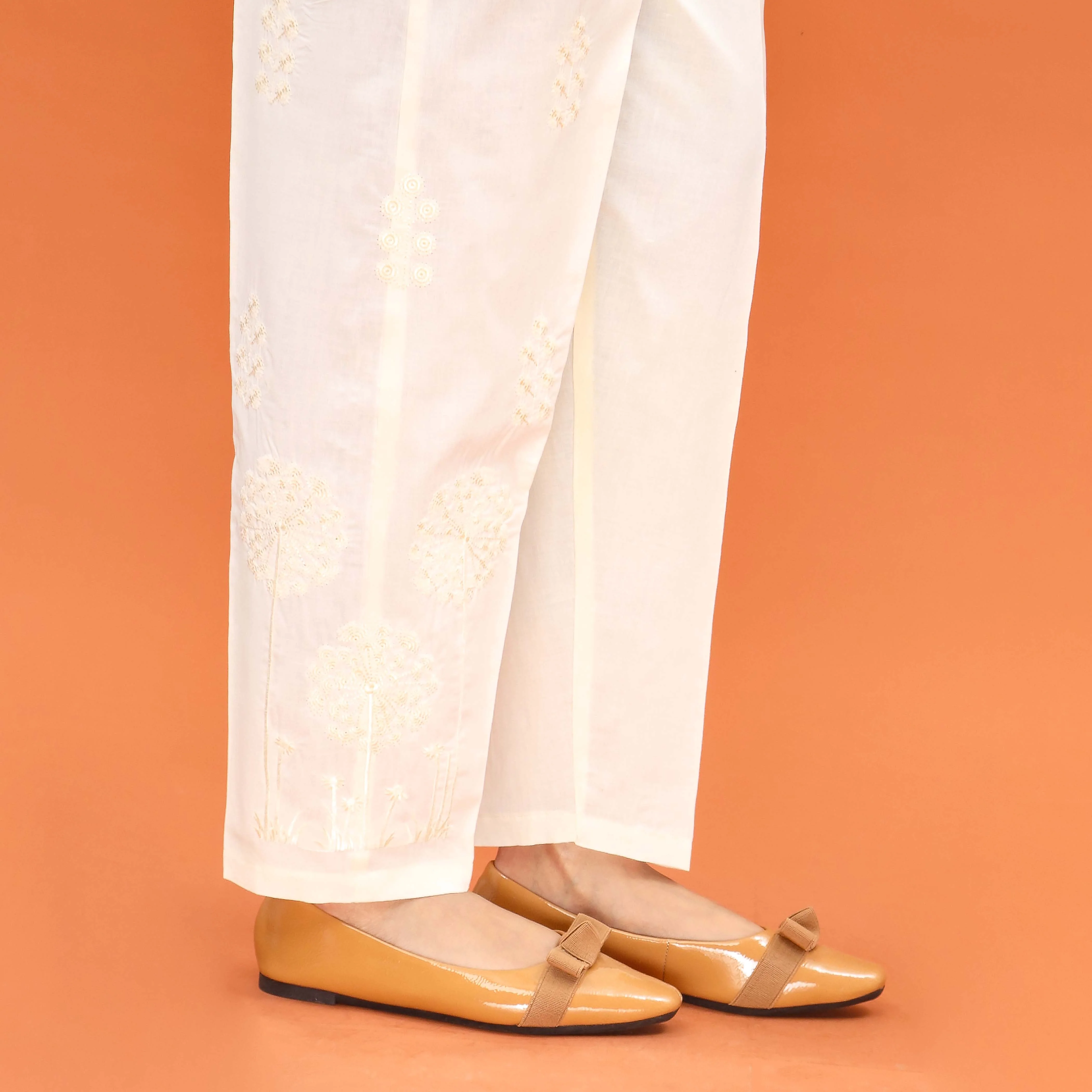 Cream Slim Fit Plain Trouser PL5005 - Image 3