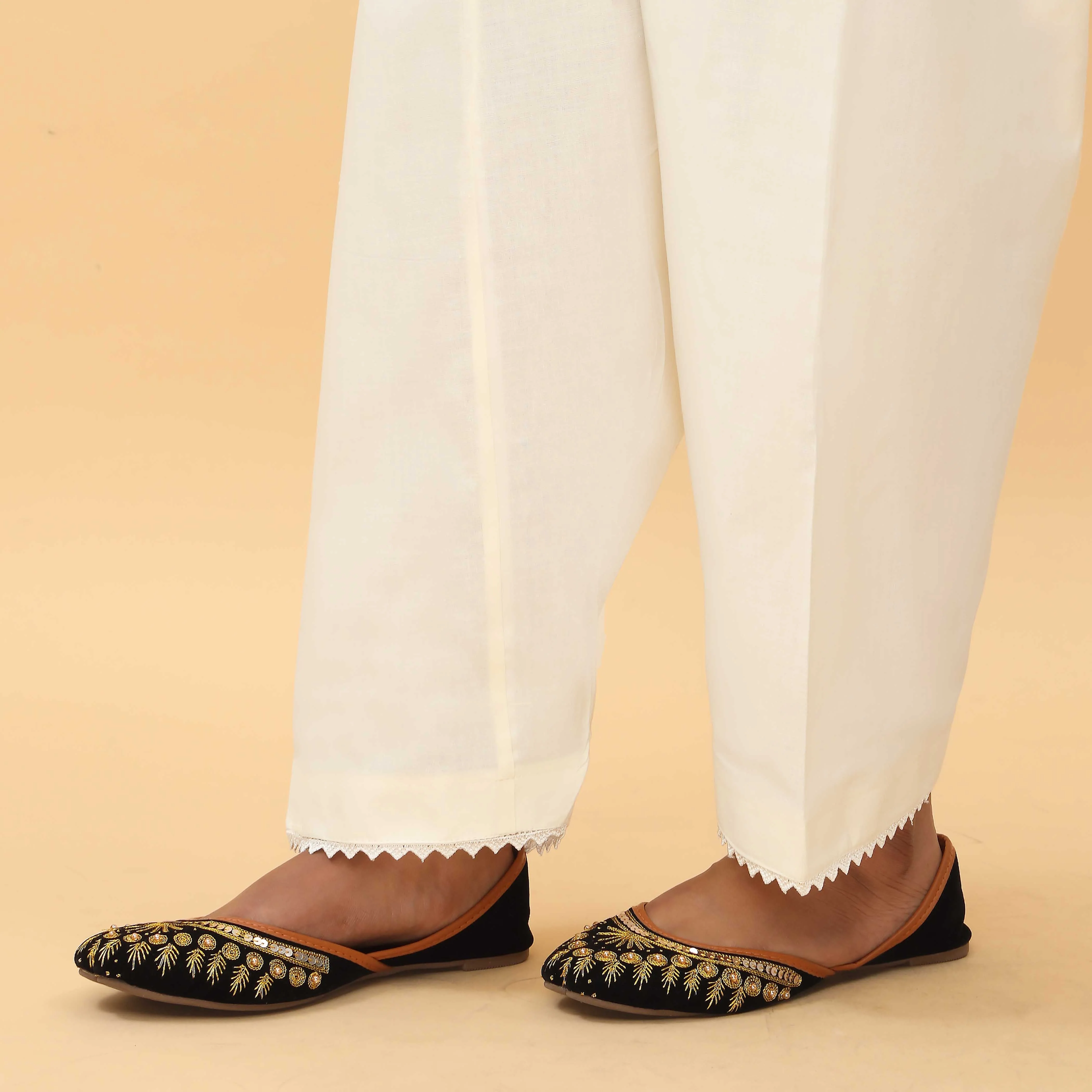Cream Slim Fit Plain Trouser PS4572 - Image 2