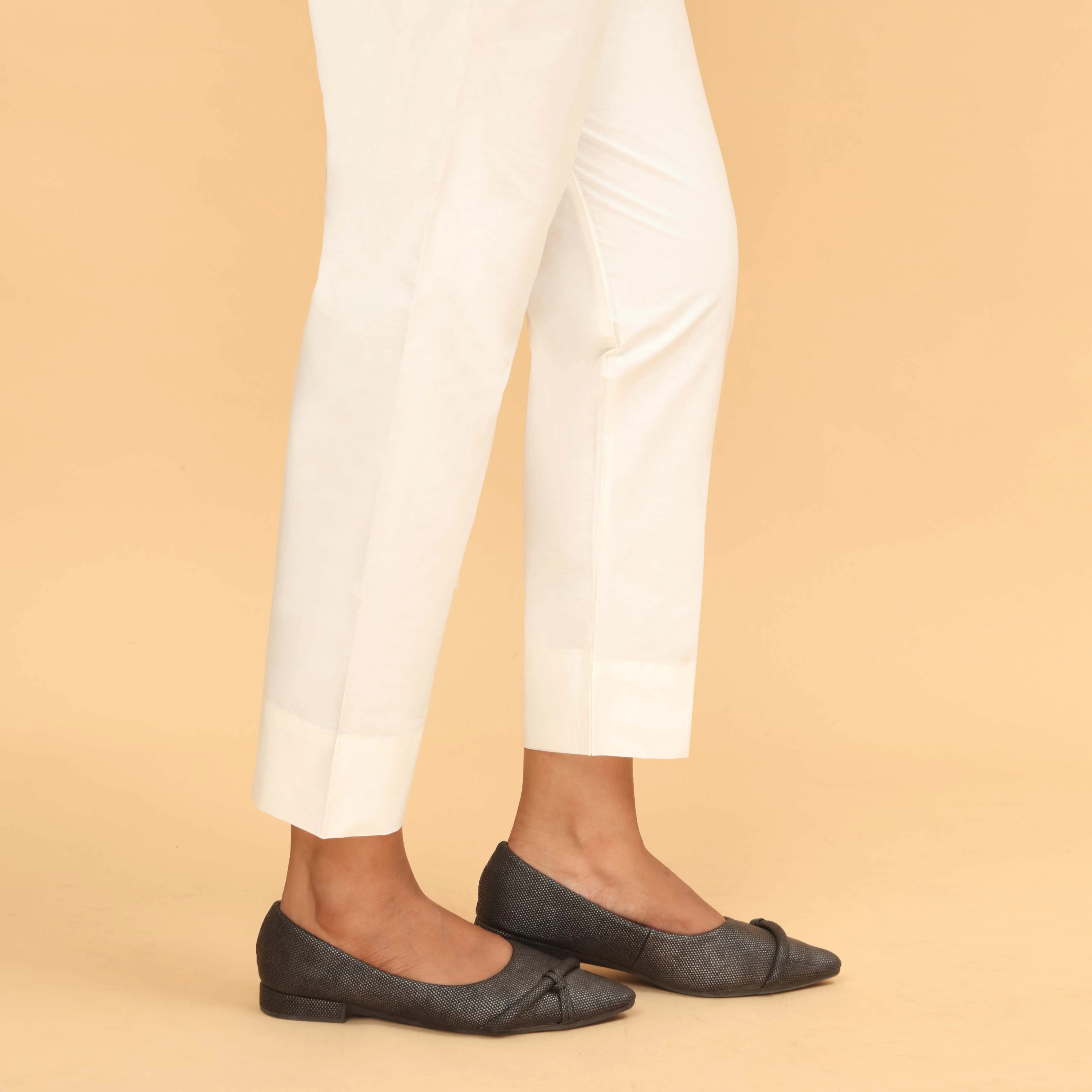 Cream Slim Fit Plain Trouser PS4598 - Image 2