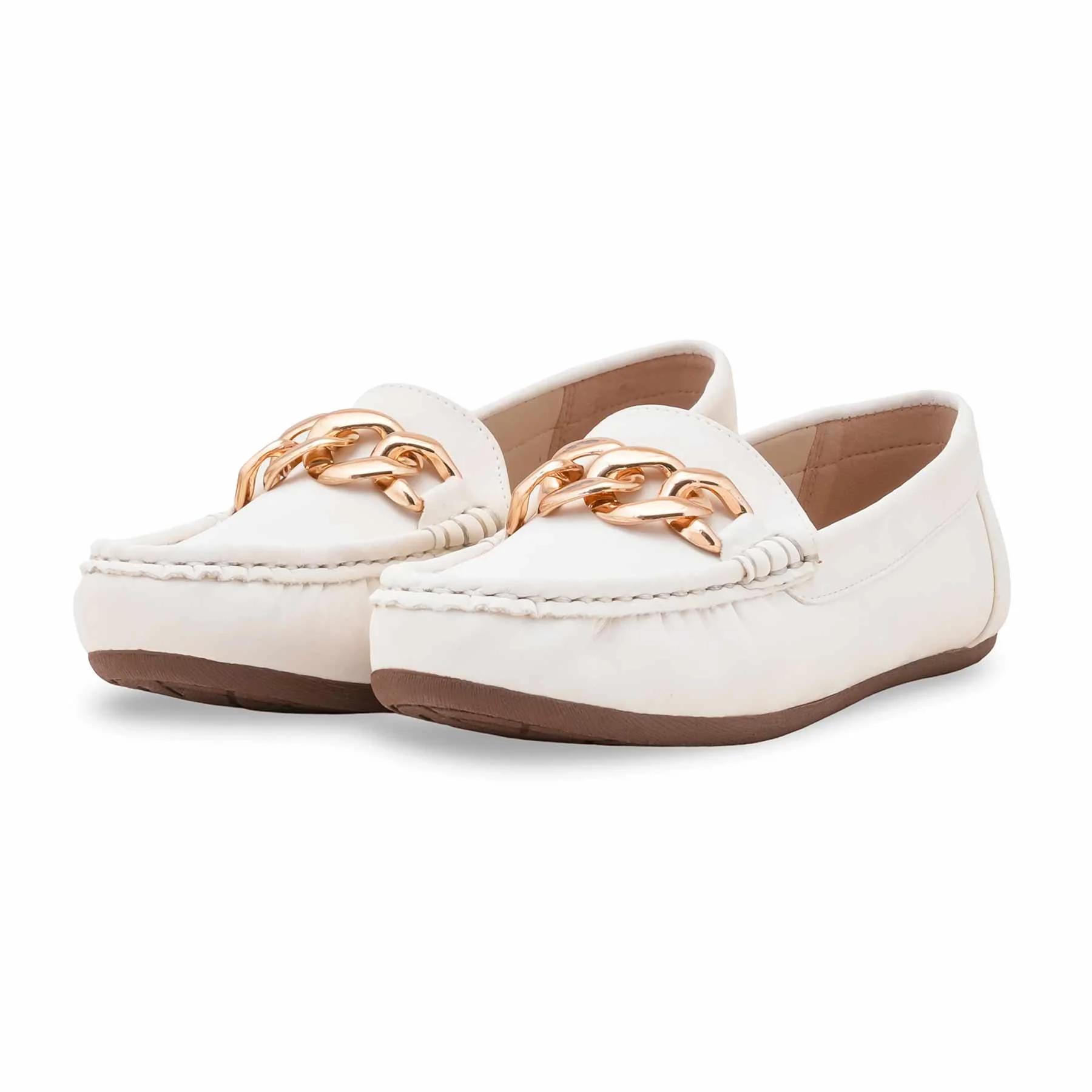 Cream Women Moccasin WN4572 - Image 3