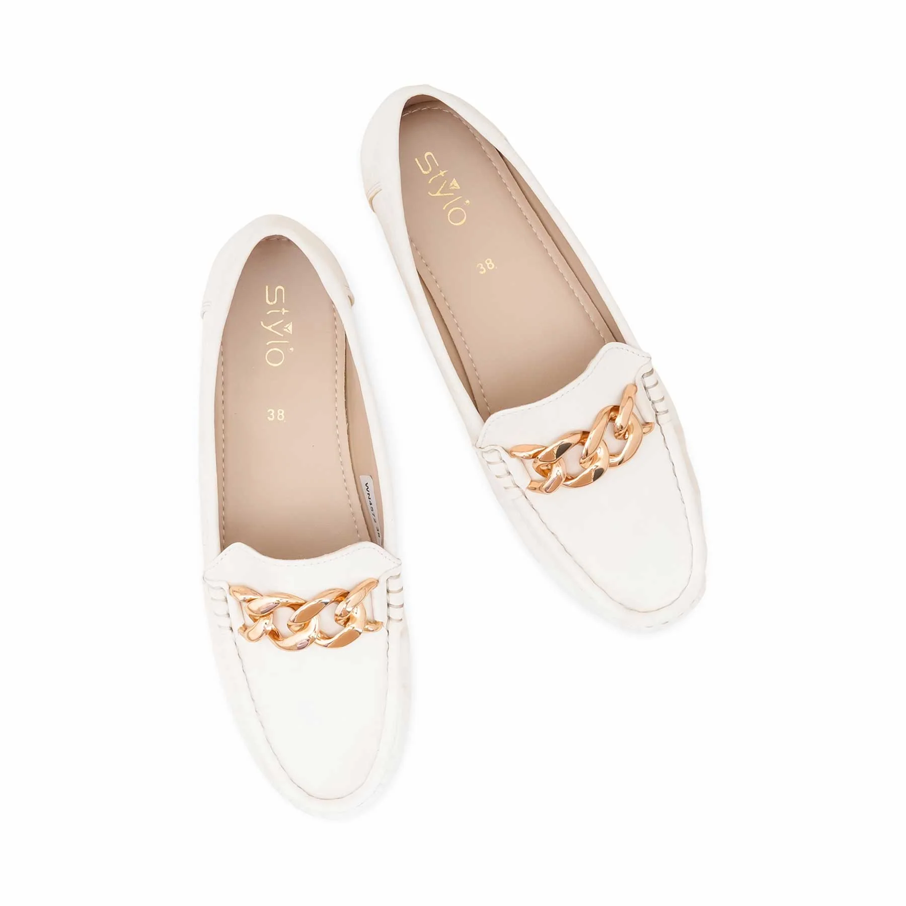 Cream Women Moccasin WN4572 - Image 5