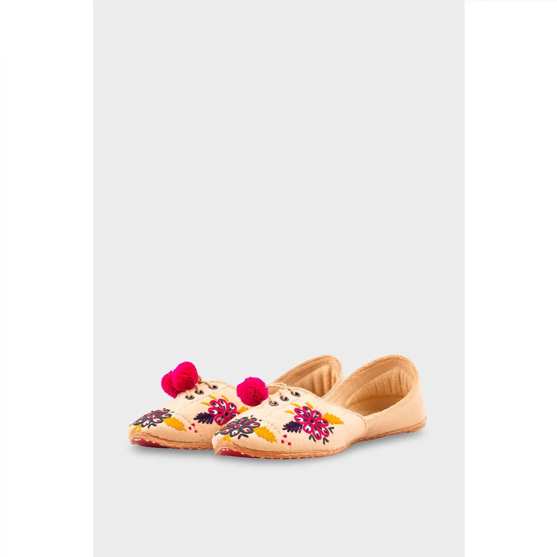 Fawn Leather Khussa For Women EC8761 - Image 4