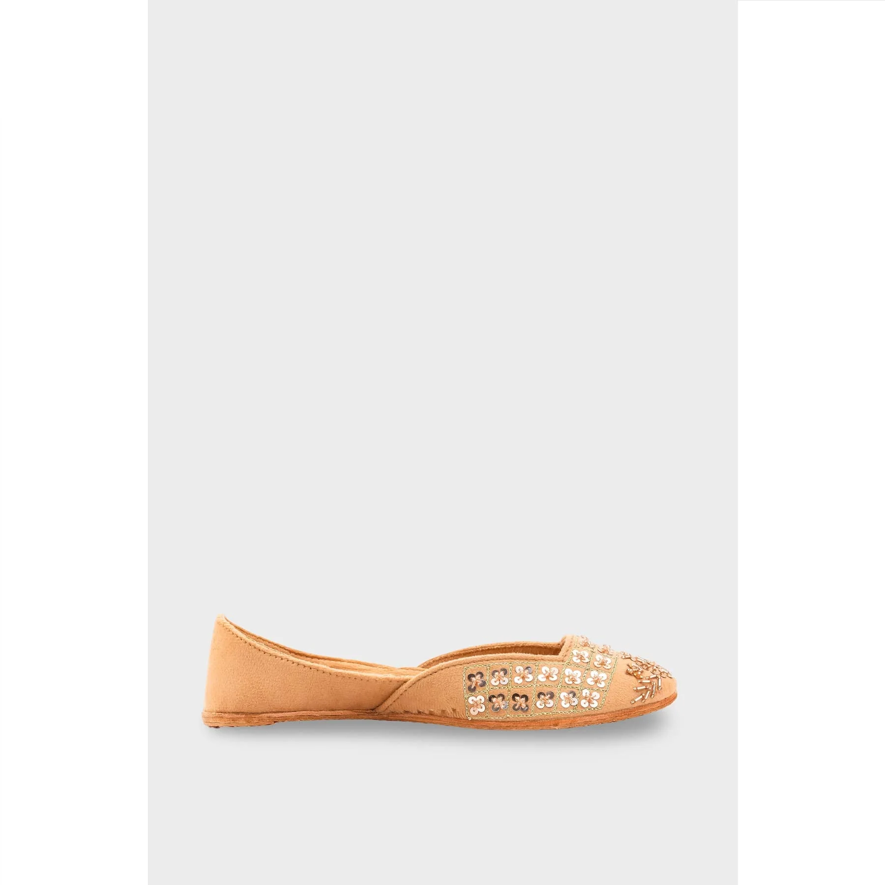 Fawn Leather Khussa For Women EC8762 - Image 3