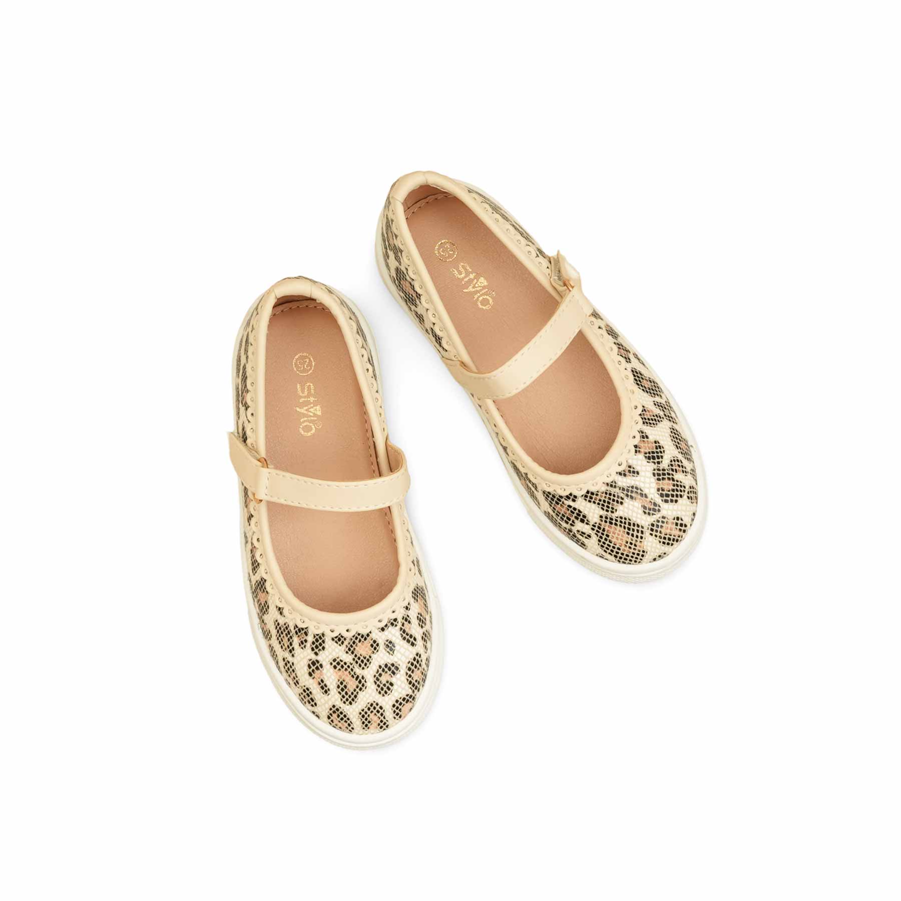 Girls Beige Casual Pumps KD2460 - Image 5