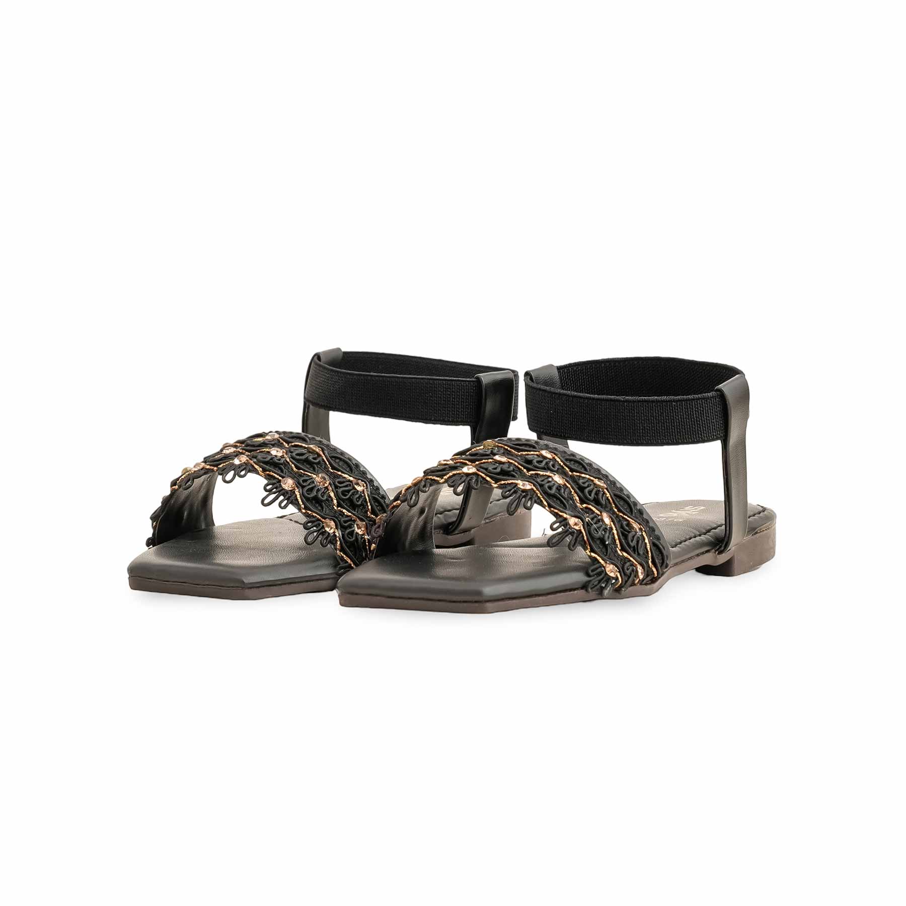 Girls Black Casual Sandal KD9876 - Image 3