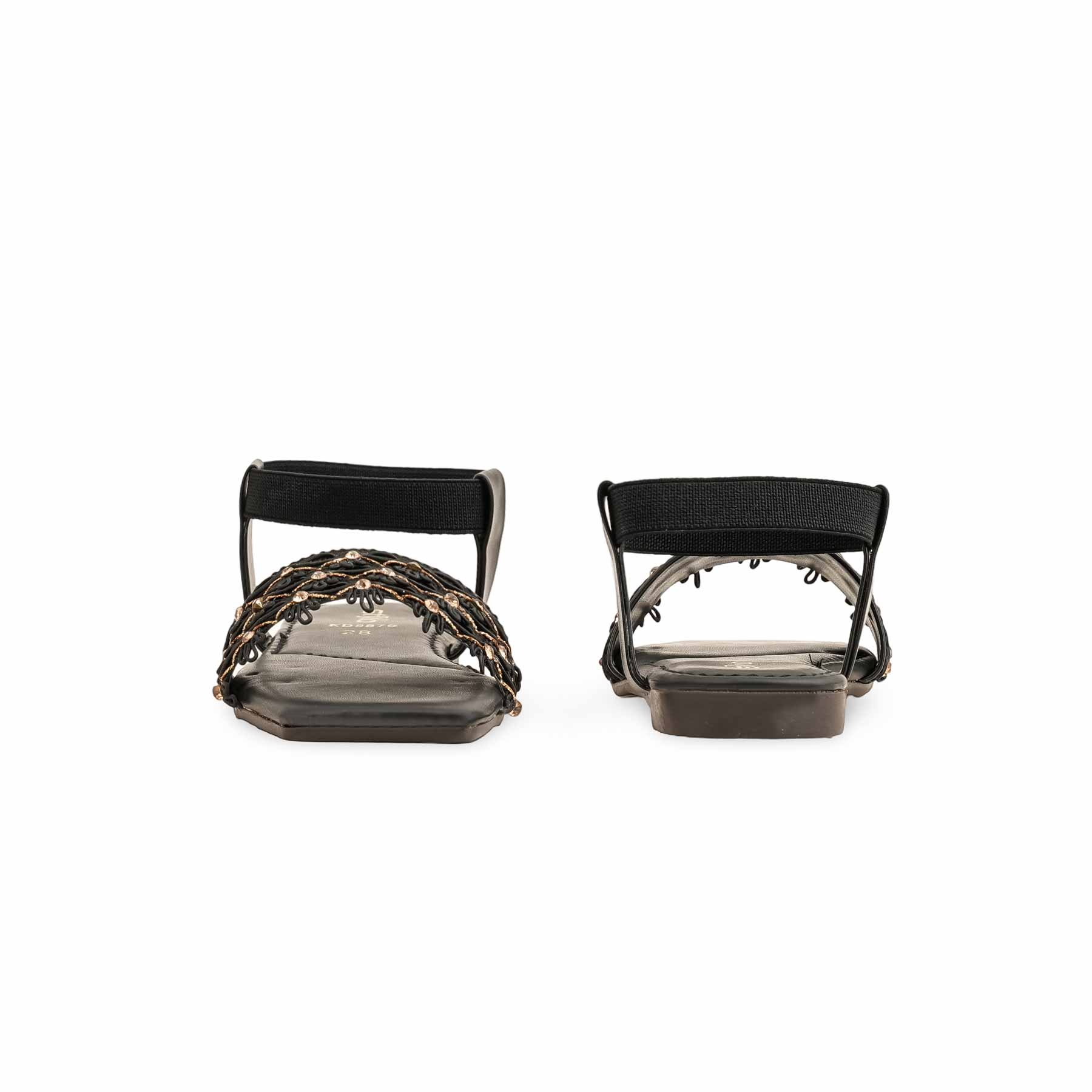 Girls Black Casual Sandal KD9876 - Image 4