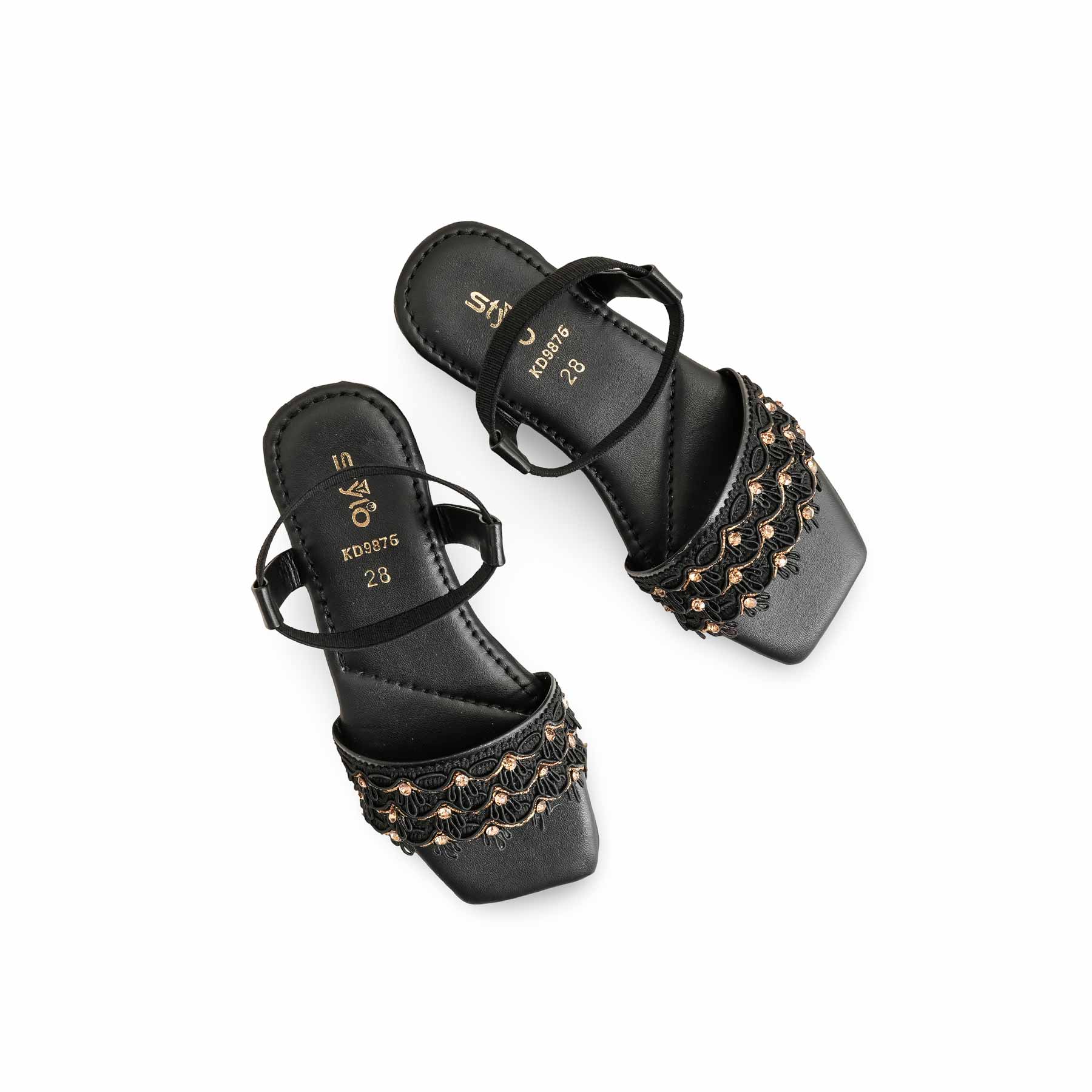 Girls Black Casual Sandal KD9876 - Image 5