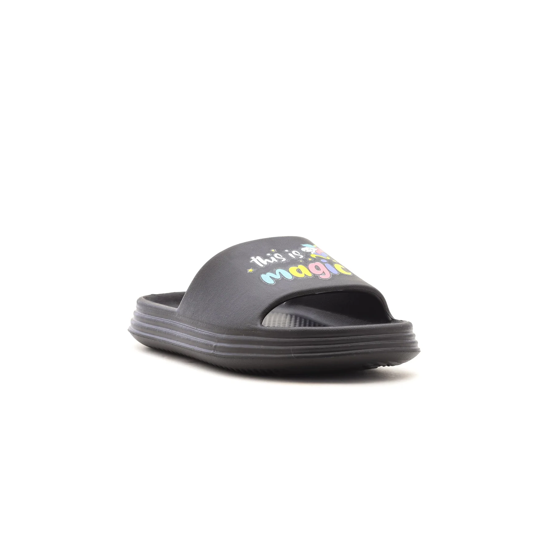 Girls Black Casual Slipper KD5161 - Image 2