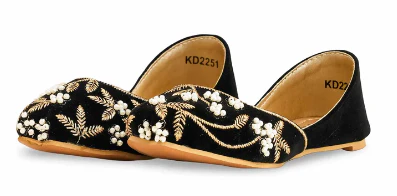 Girls Black Fancy Khussa KD2251 - Image 2