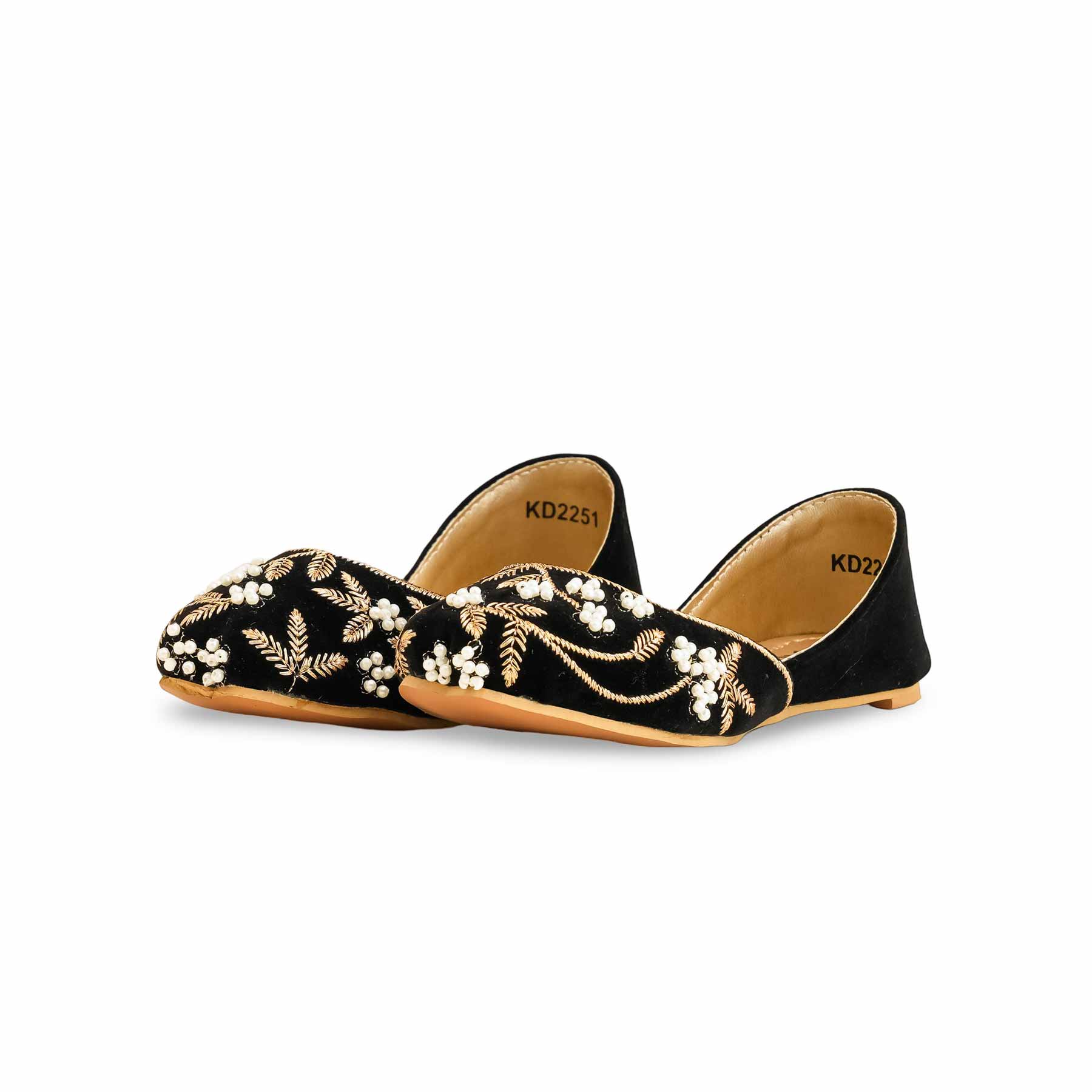 Girls Black Fancy Khussa KD2251 - Image 4