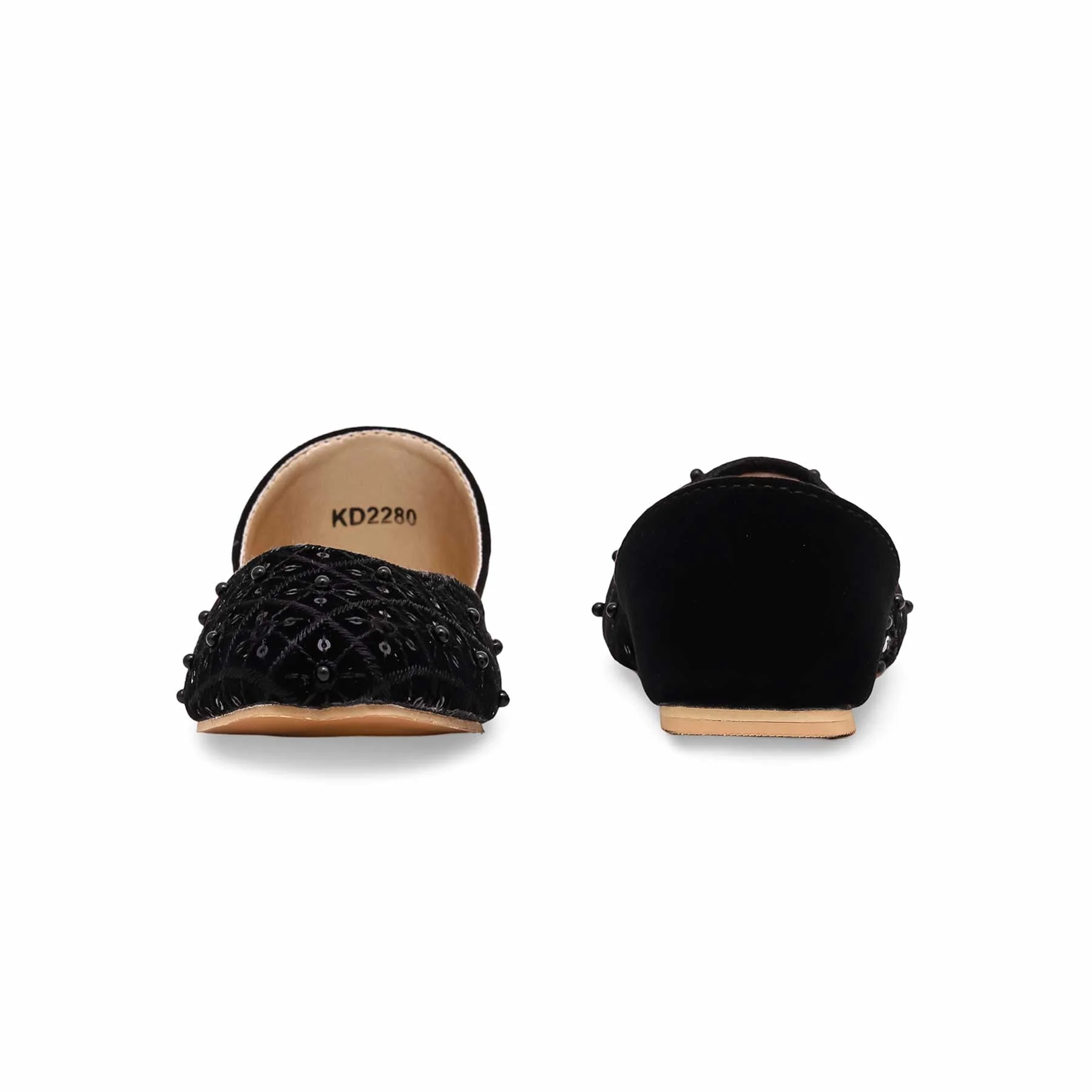 Girls Black Fancy Khussa KD2280 - Image 4