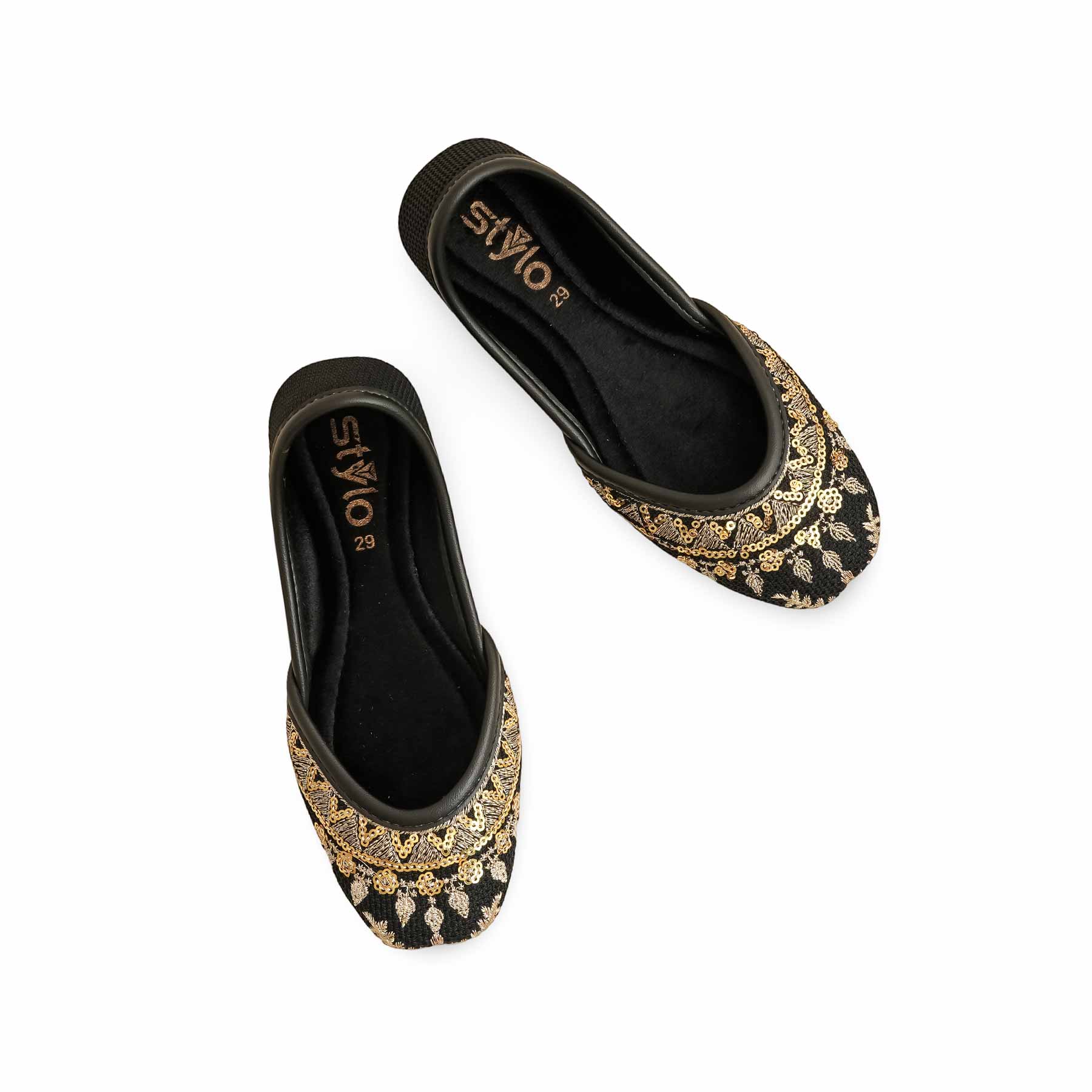 Girls Black Fancy Khussa KD2451 - Image 5