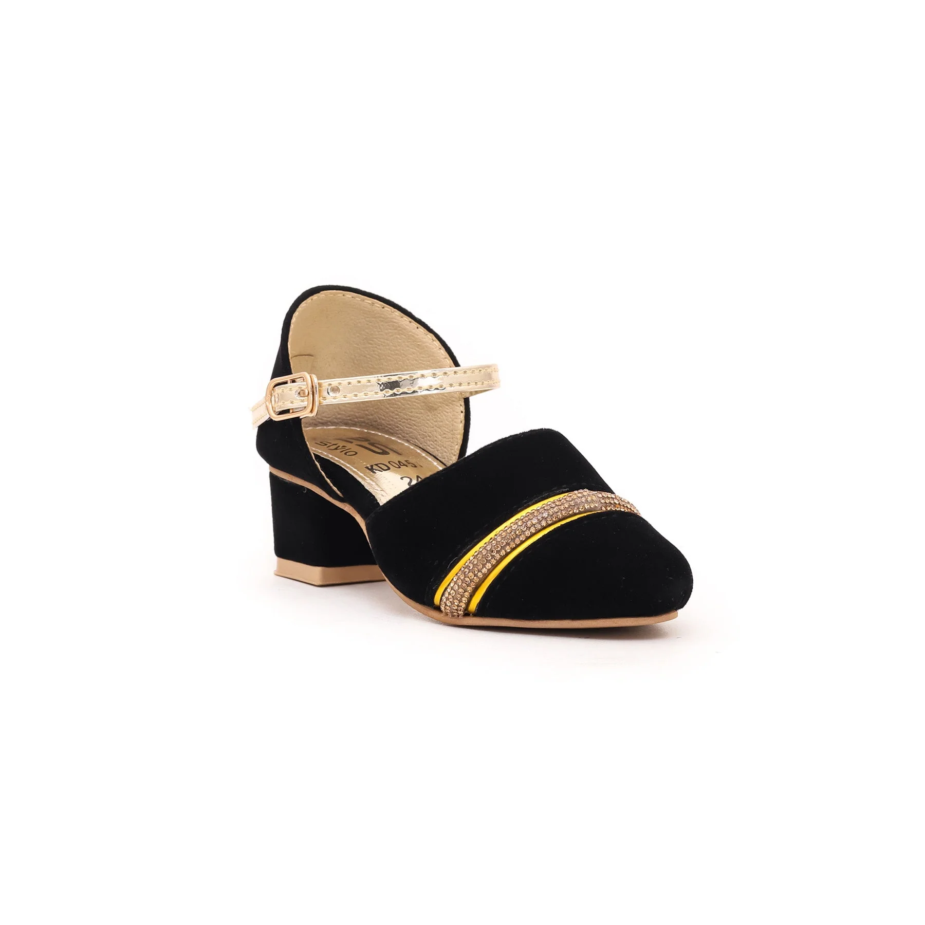 Girls Black Fancy Pumps KD0451 - Image 2