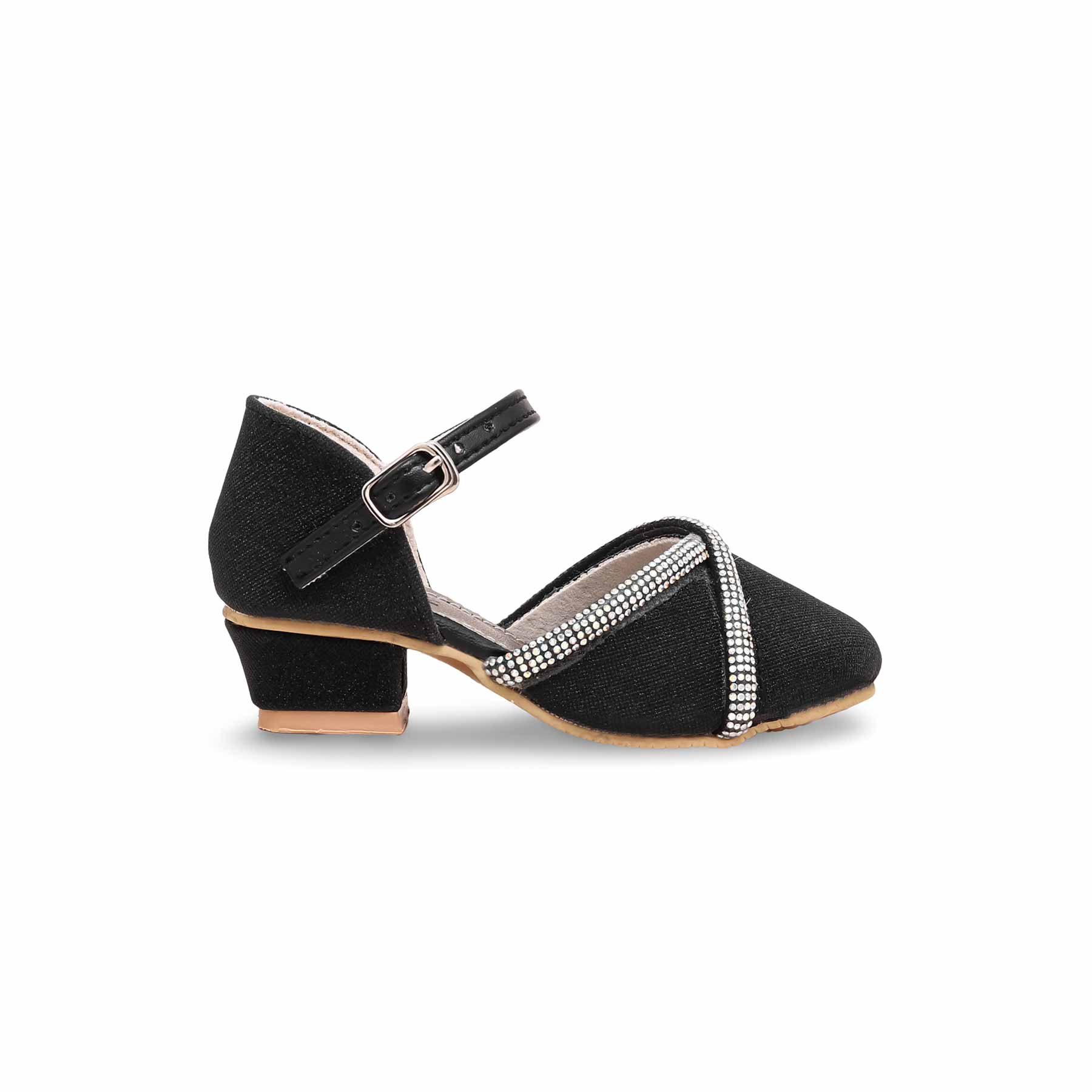 Girls Black Fancy Pumps KD0948 - Image 2