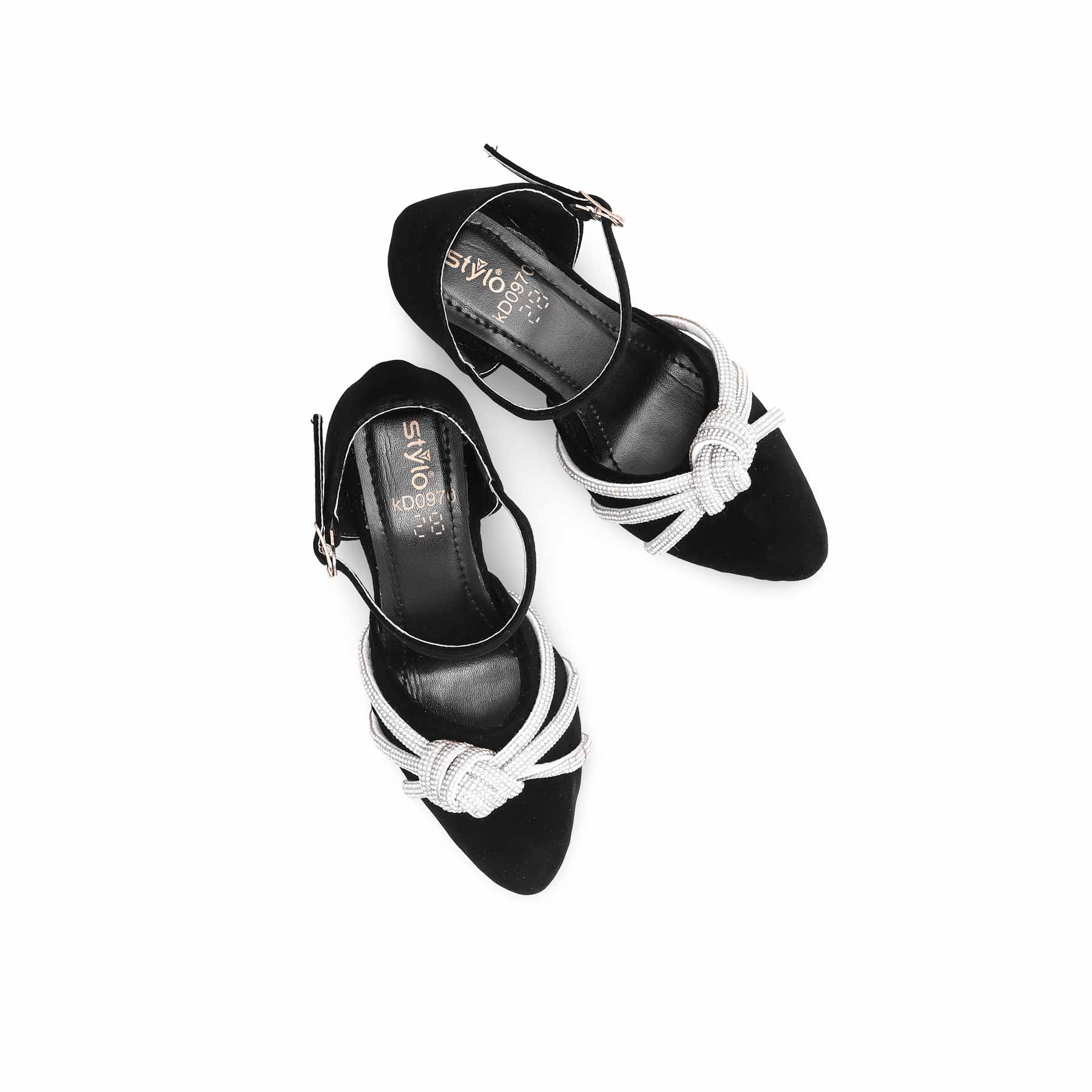 Girls Black Fancy Pumps KD0970 - Image 5