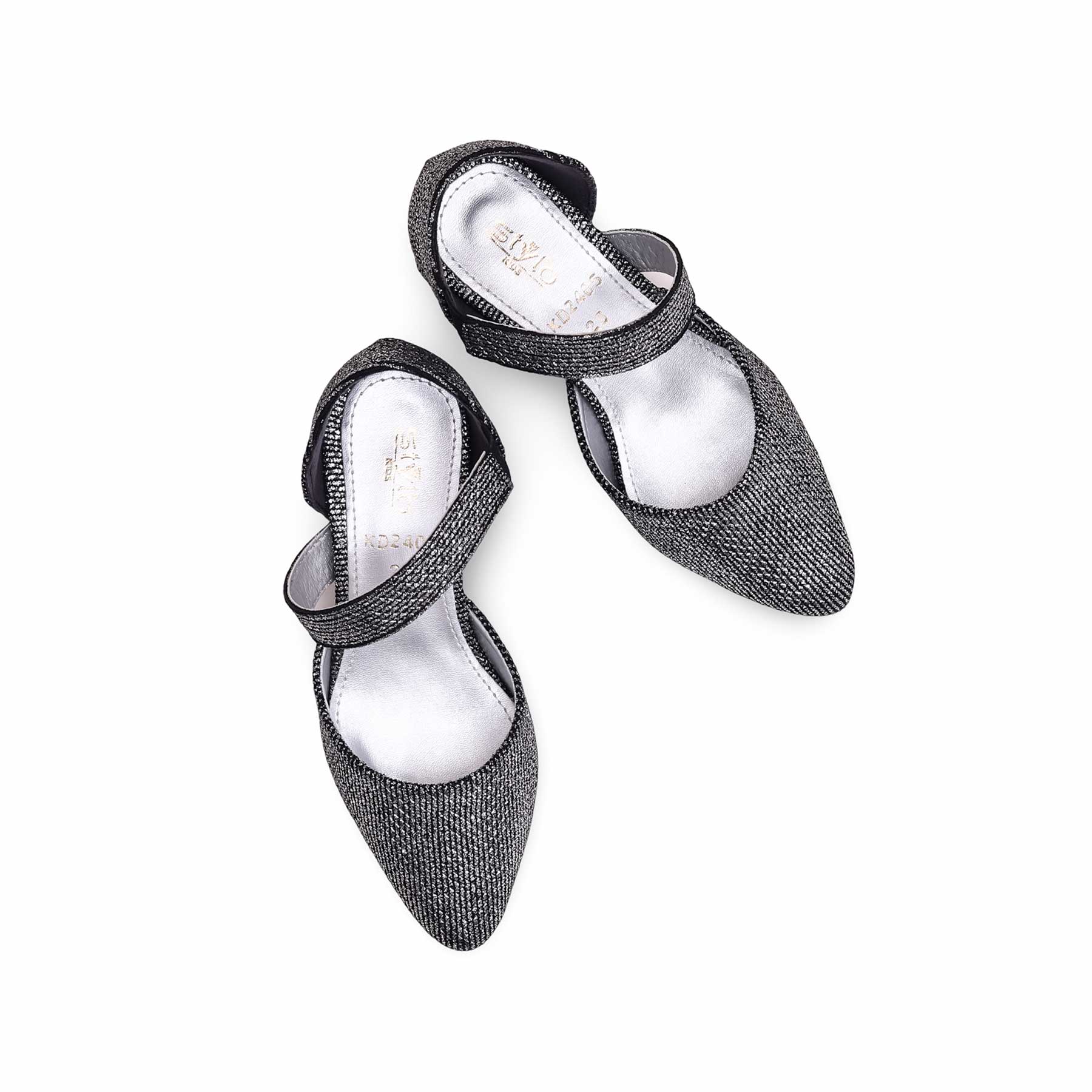 Girls Black Fancy Pumps KD2405 - Image 4