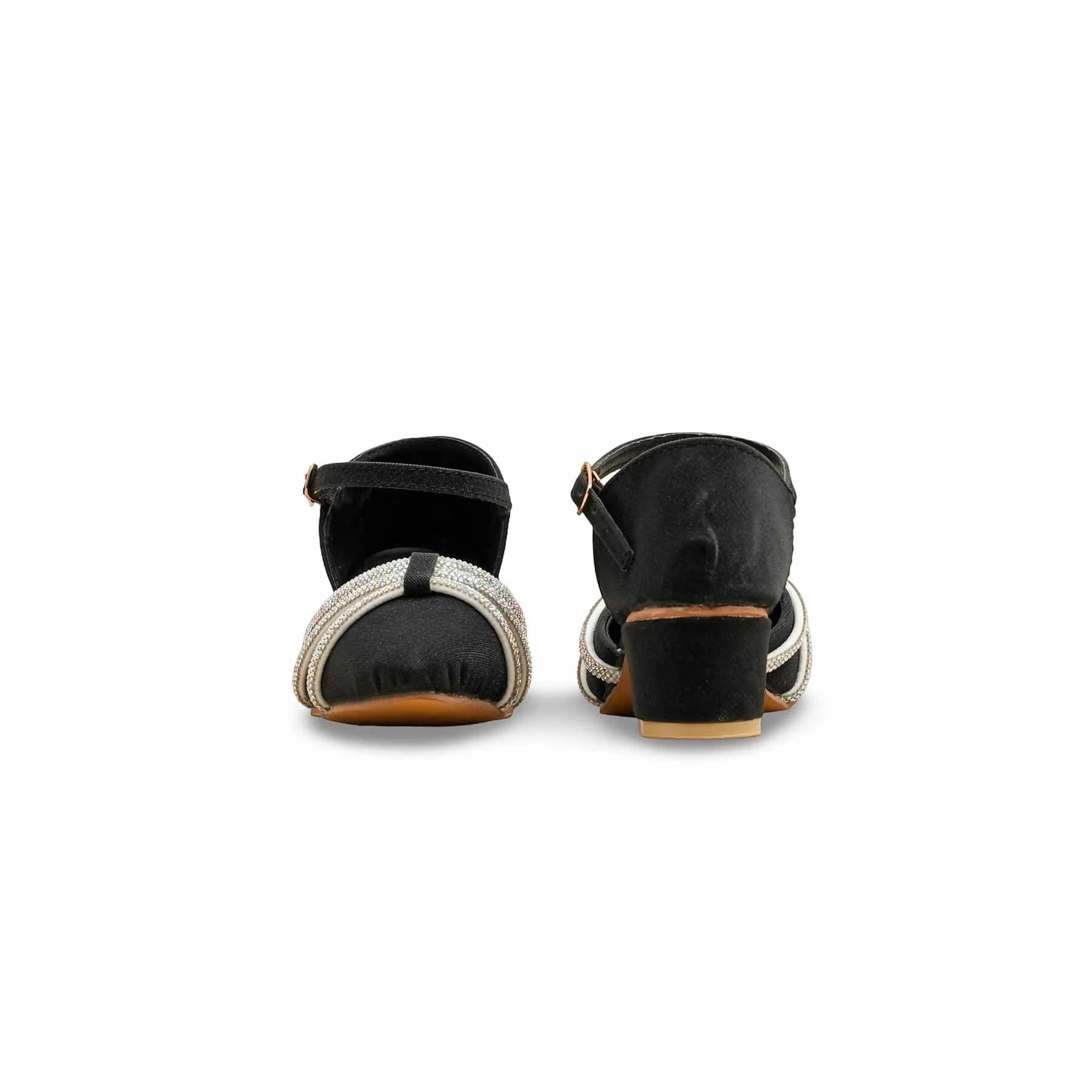 Girls Black Fancy Pumps KD2564 - Image 4