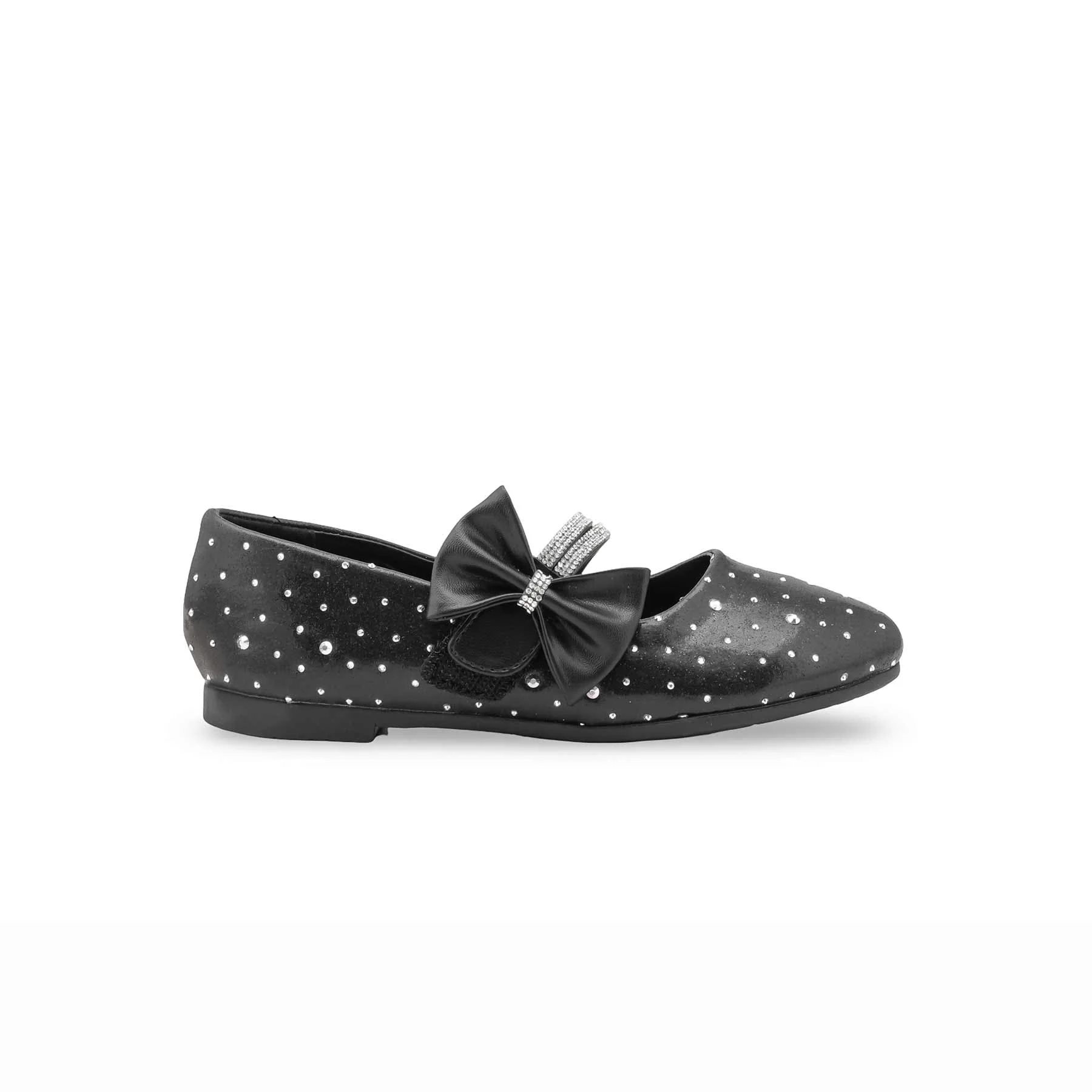 Girls Black Fancy Pumps KD2622 - Image 2
