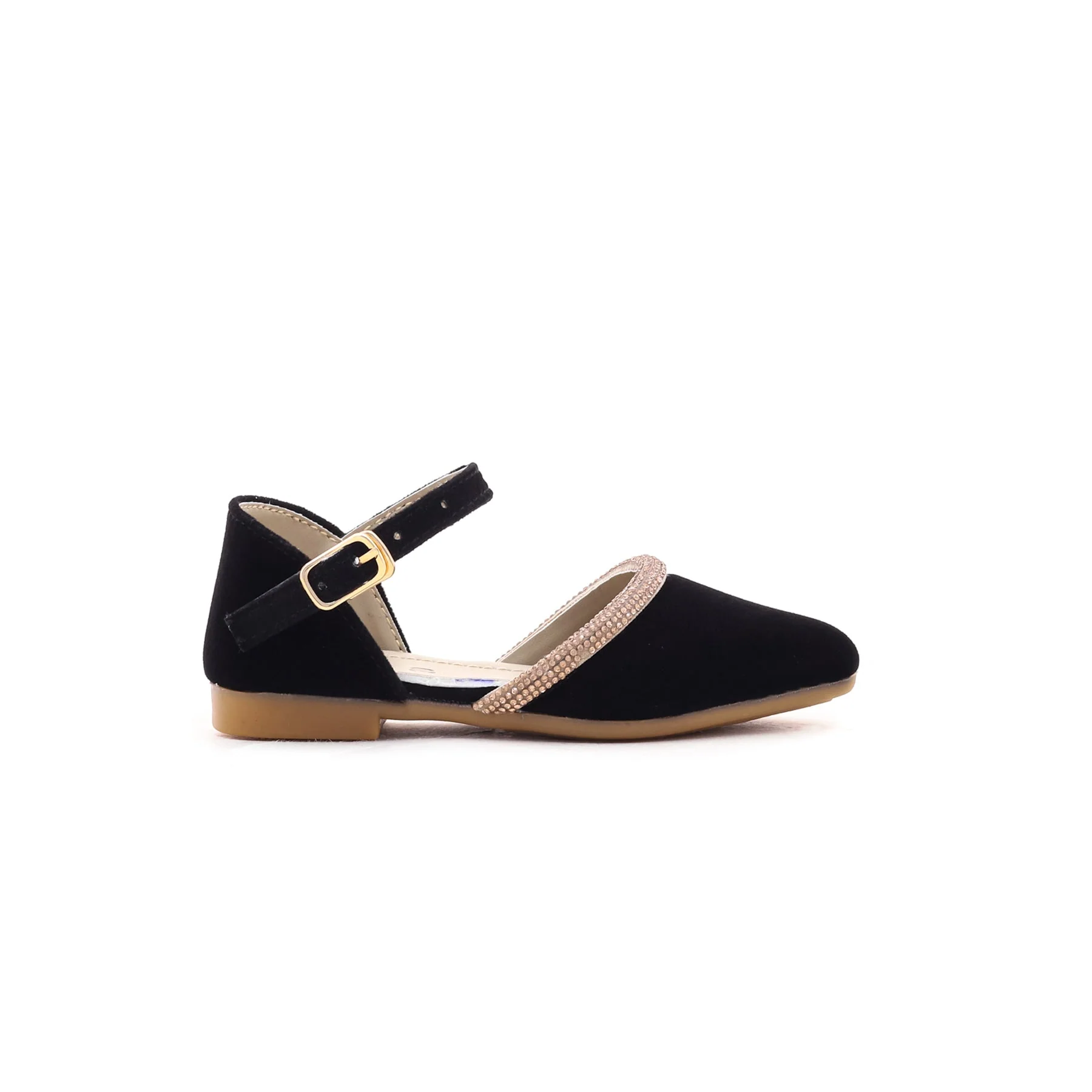 Girls Black Fancy Pumps KD3863 - Image 2