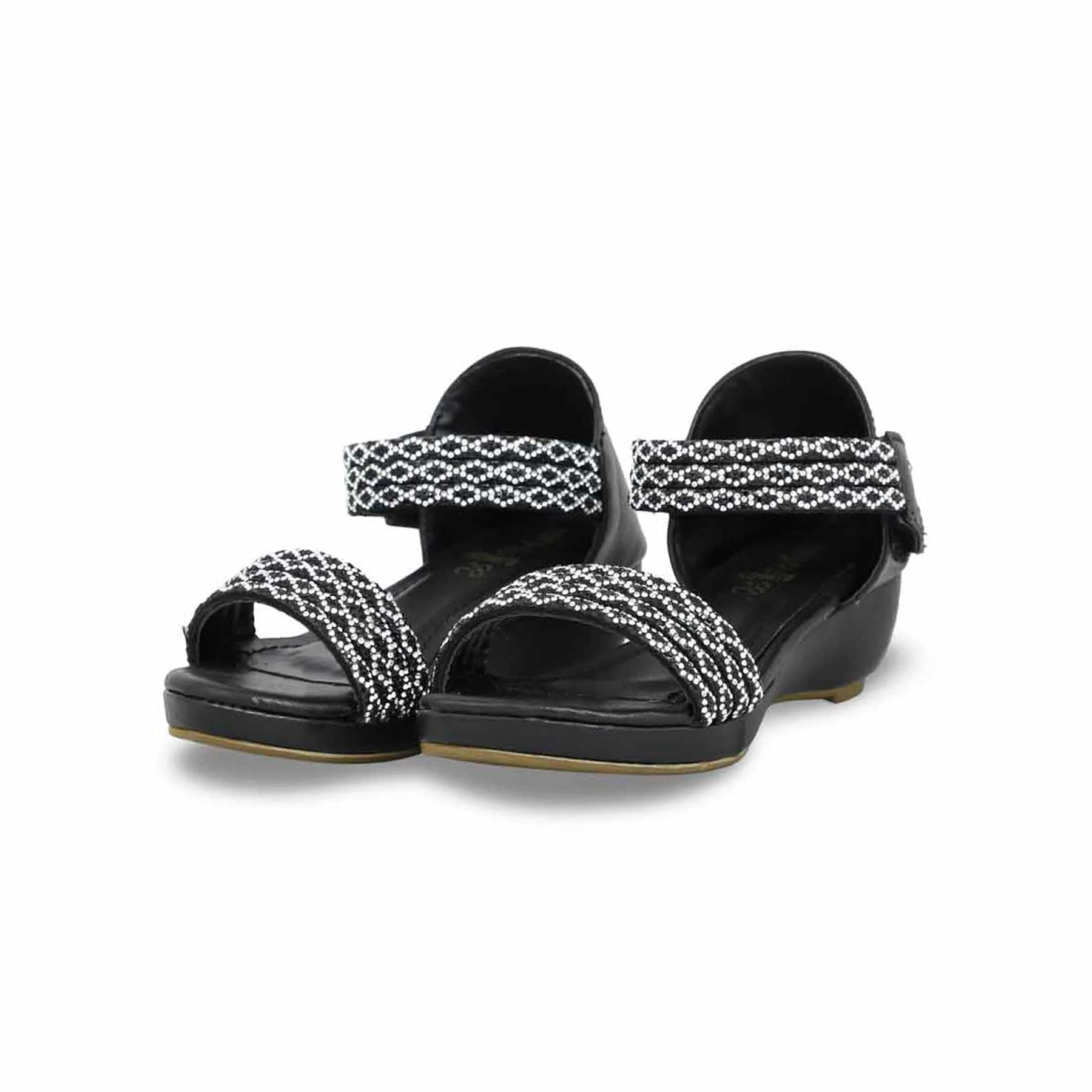 Girls Black Fancy Sandal KD9878 - Image 3